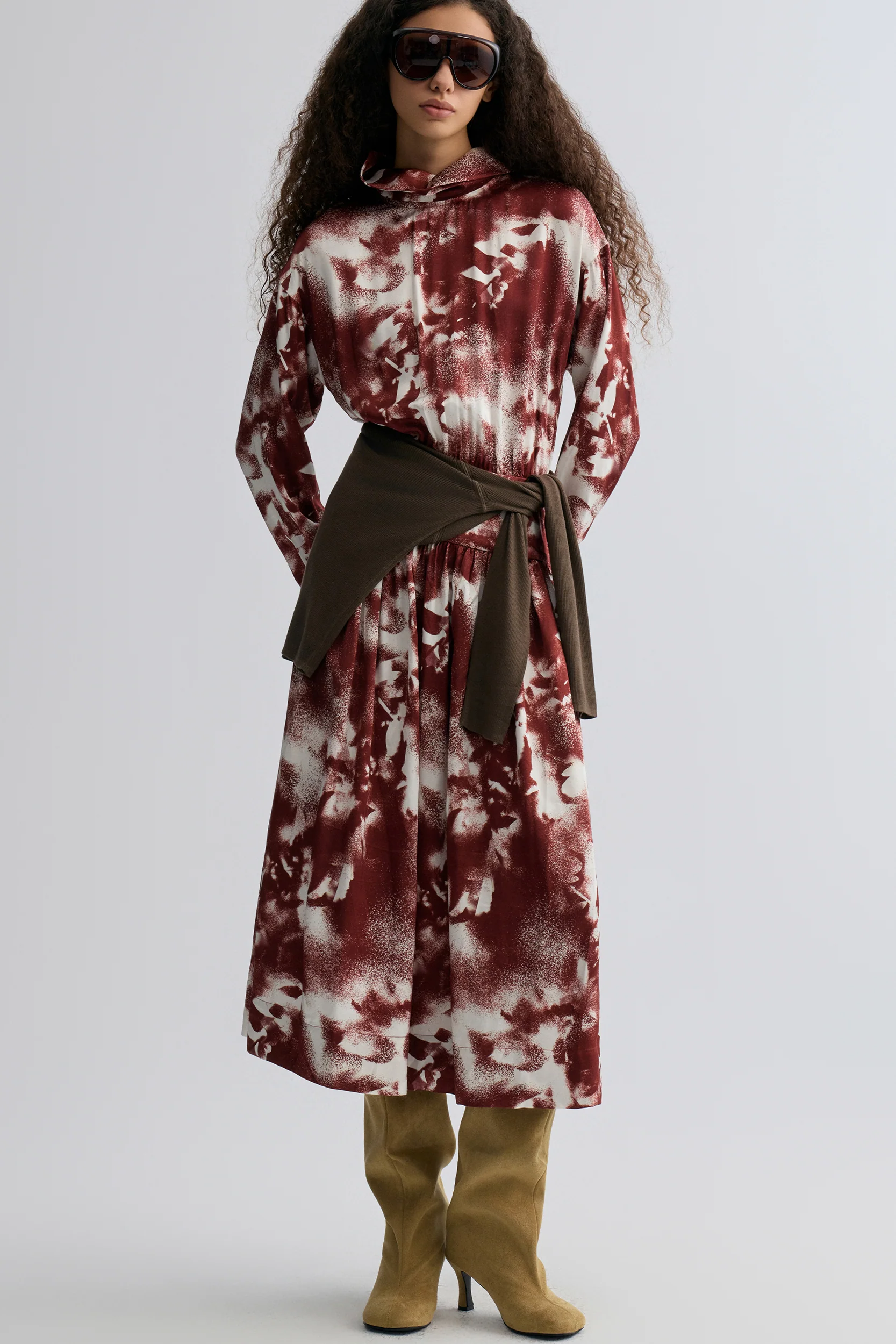 Abstract Flora Midi Dress