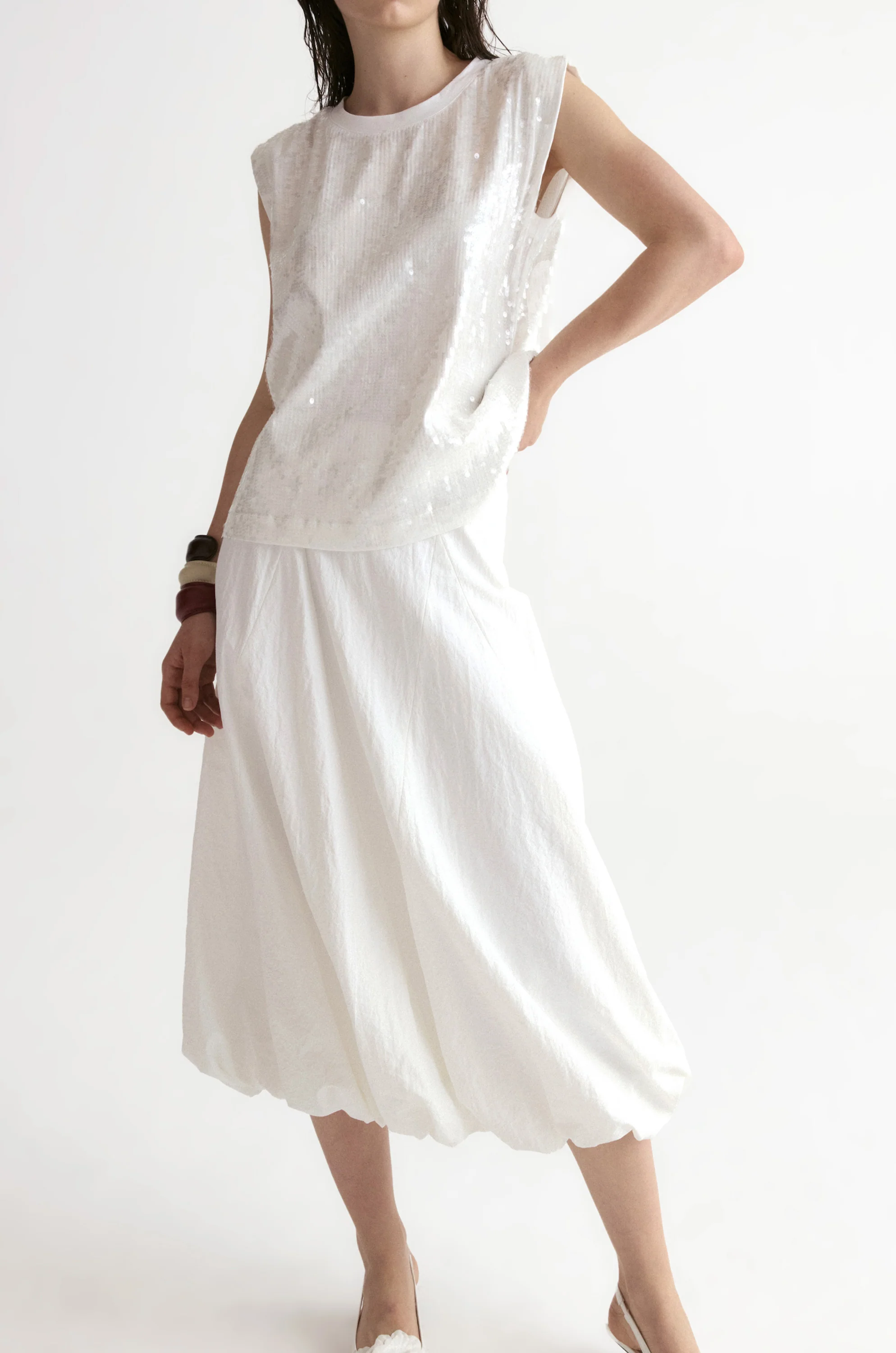 Amalfi Ballon Skirt-White - Image 2