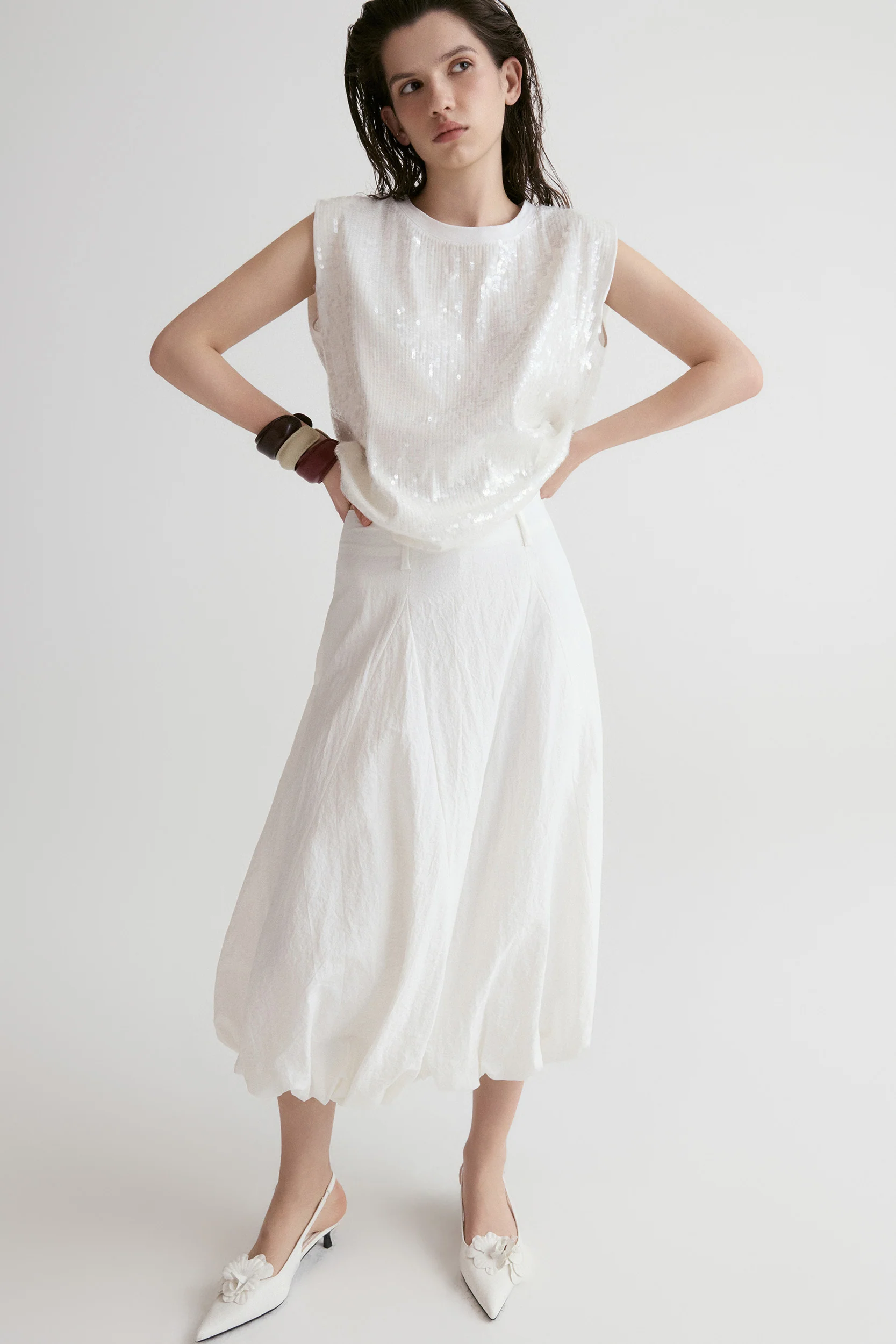 Amalfi Ballon Skirt-White - Image 4
