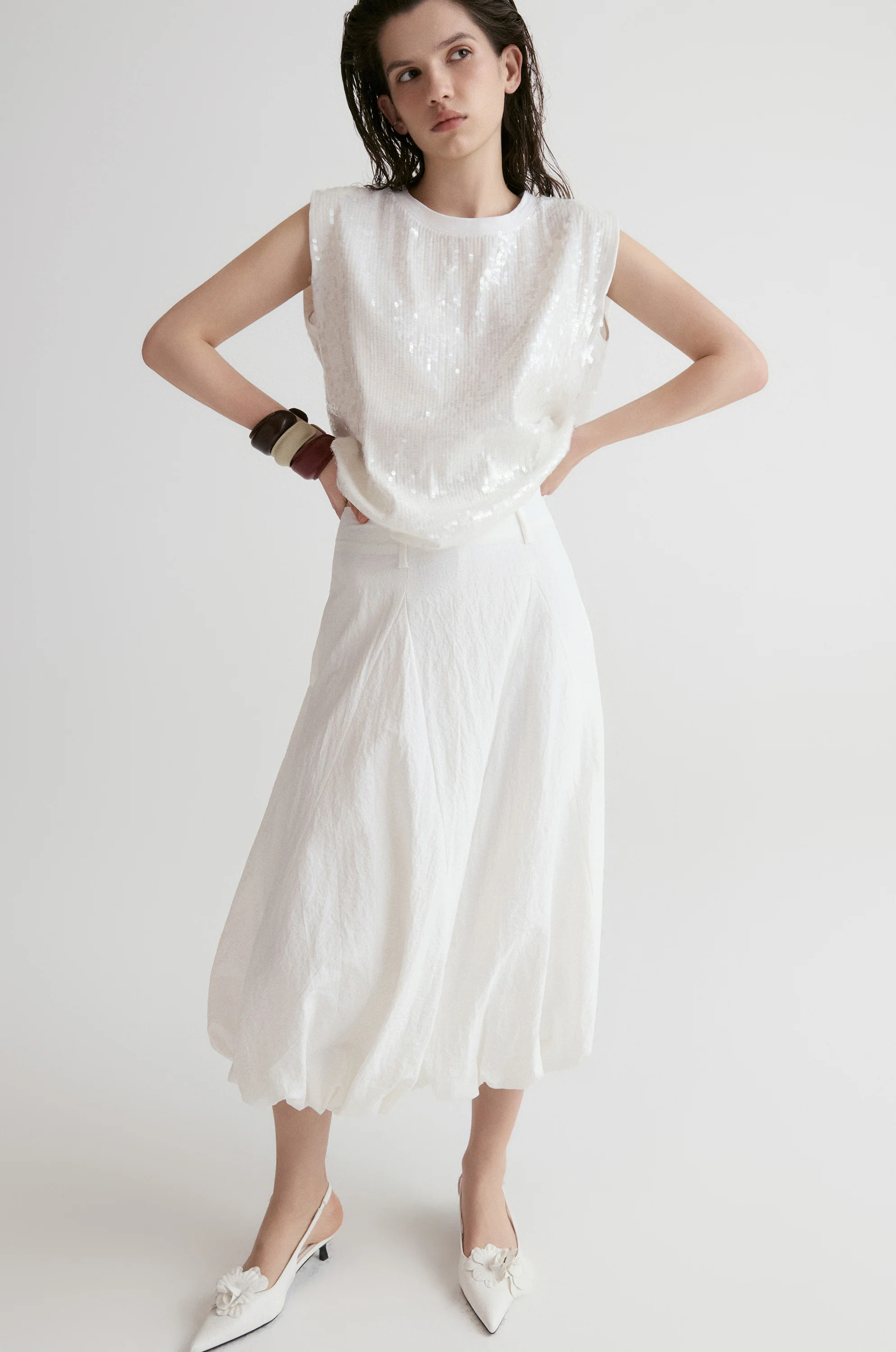 Amalfi Ballon Skirt-White - Image 5