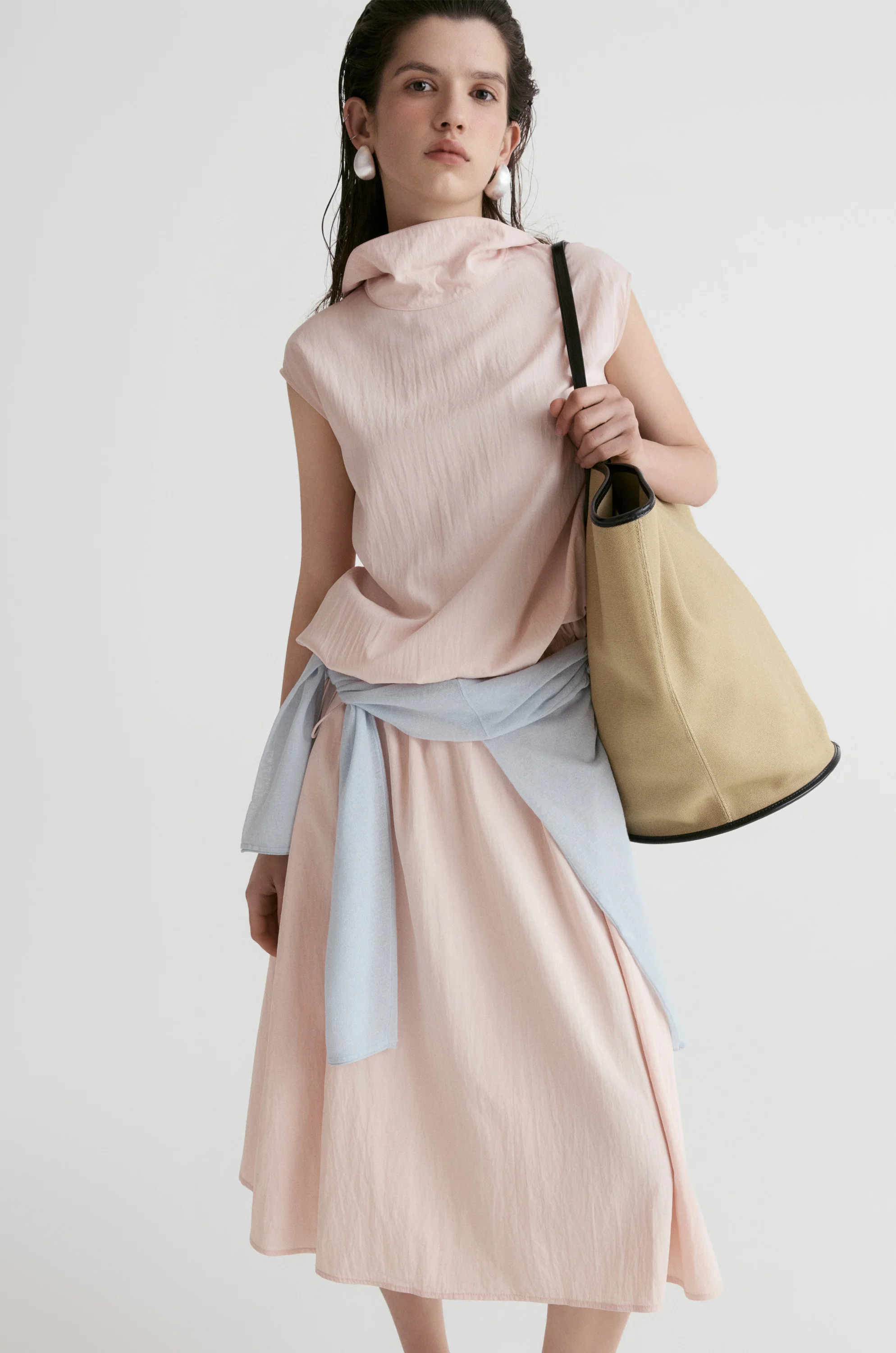 Amalfi Elasticated Dress-Blush - Image 4