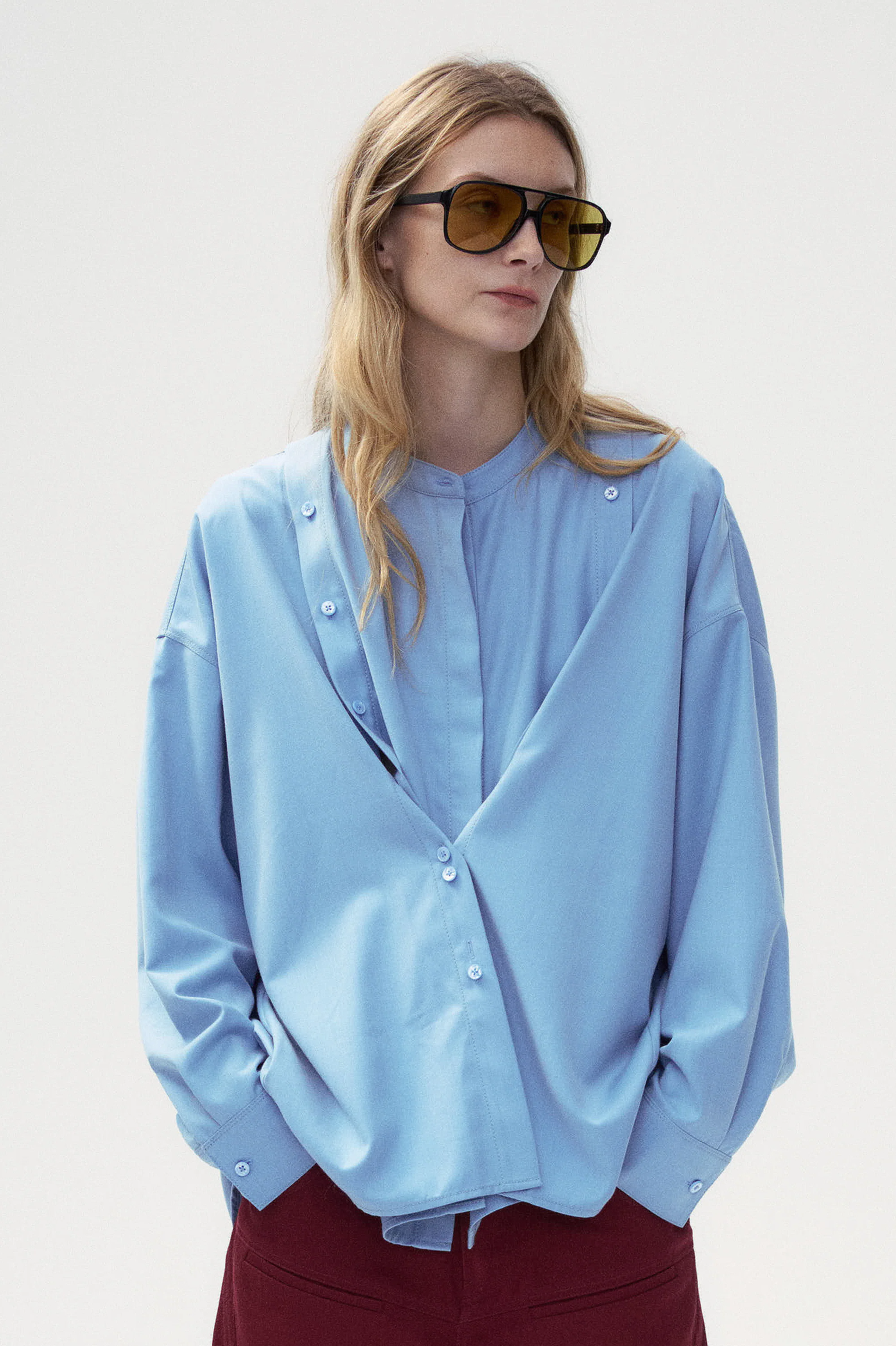 Judy wool blend Shirt - Sky blue