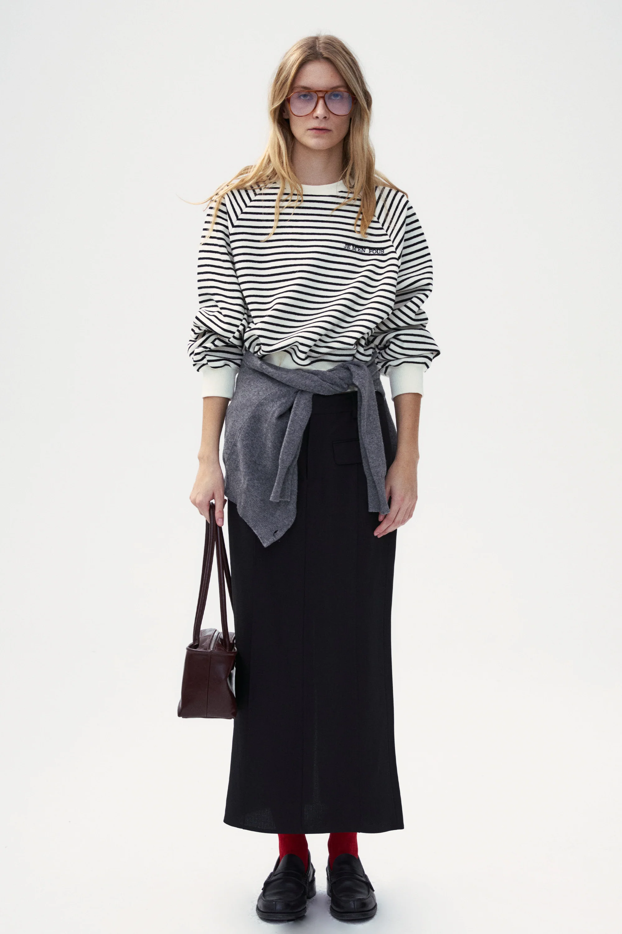 "Bon Voyage" Capsule Collection - "JE M'EN FOUS" Embroidered Sweatshirt - Image 3