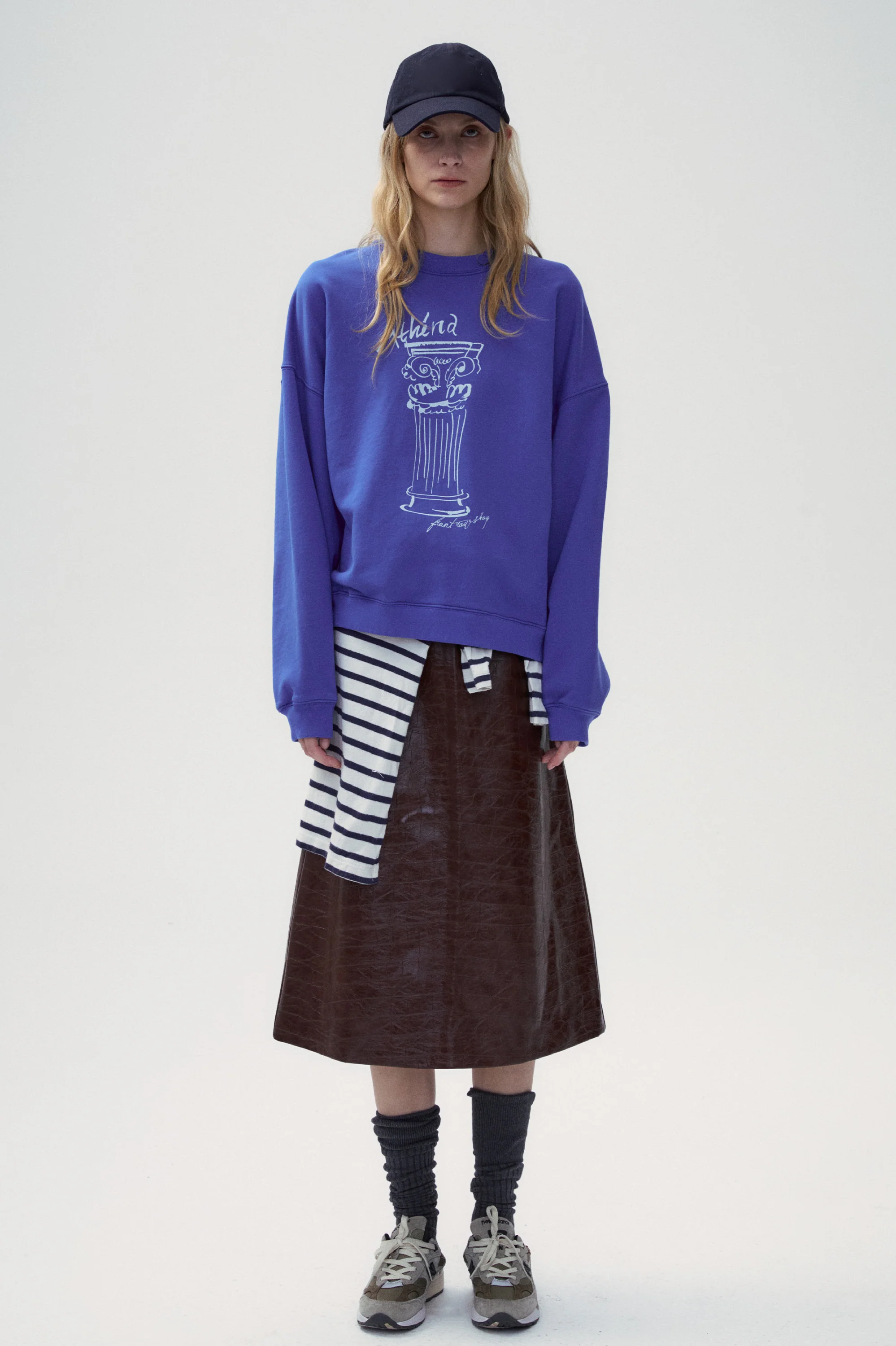 “Bon voyage” Sweatshirt Capsule Series – “Meet the Goddess” Greek Pillar Sweatshirt - Sapphire blue - Image 2