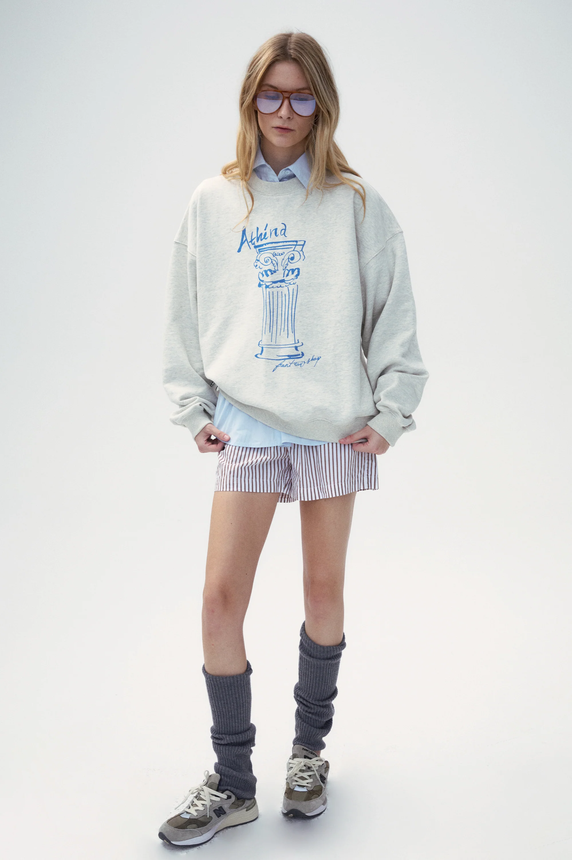 “Bon voyage” Sweatshirt Capsule Series – “Meet the Goddess” Greek Pillar Sweatshirt - Sapphire blue - Image 6
