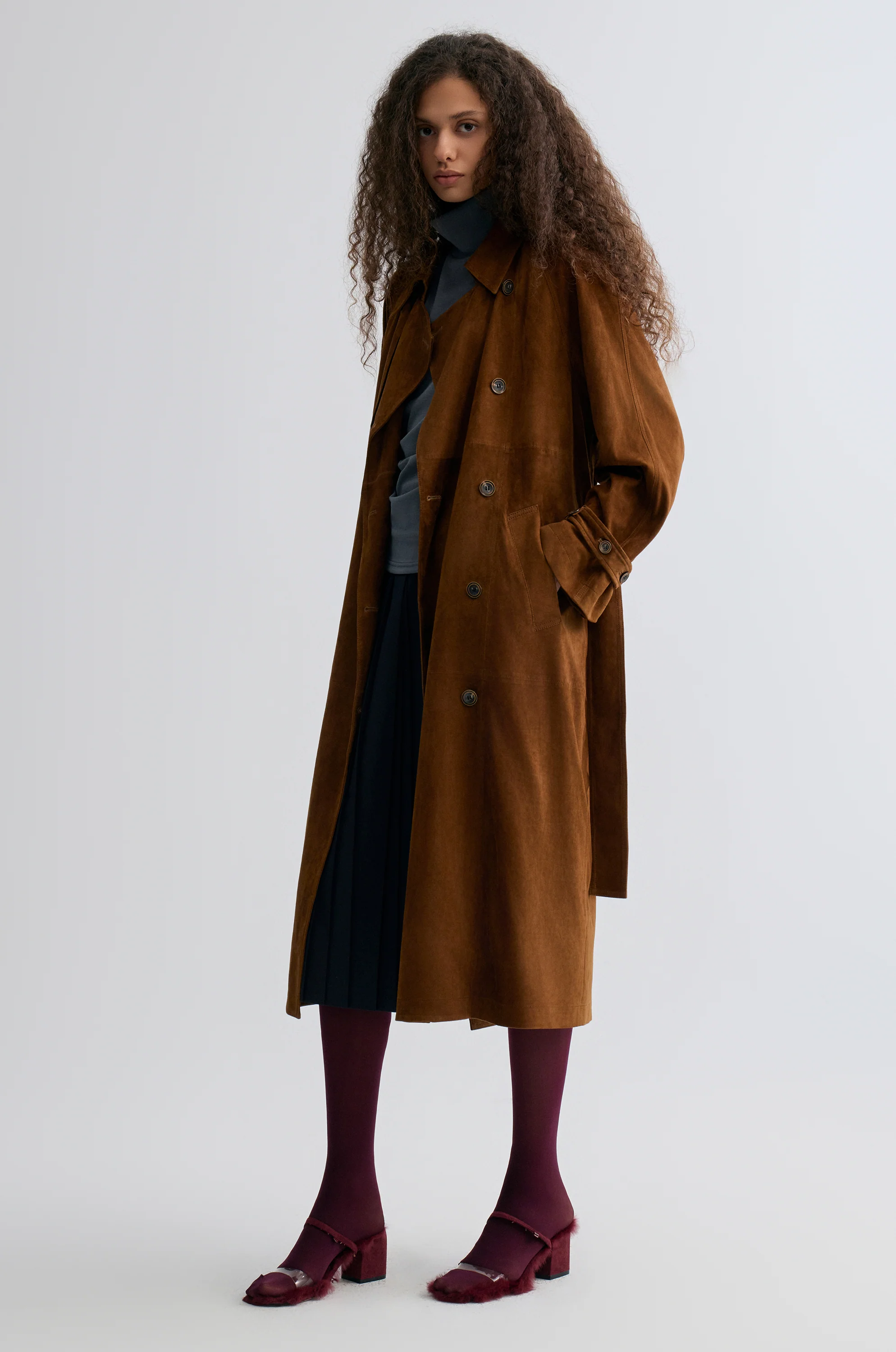 Bonnie Trenchcoat in Suede - Image 4