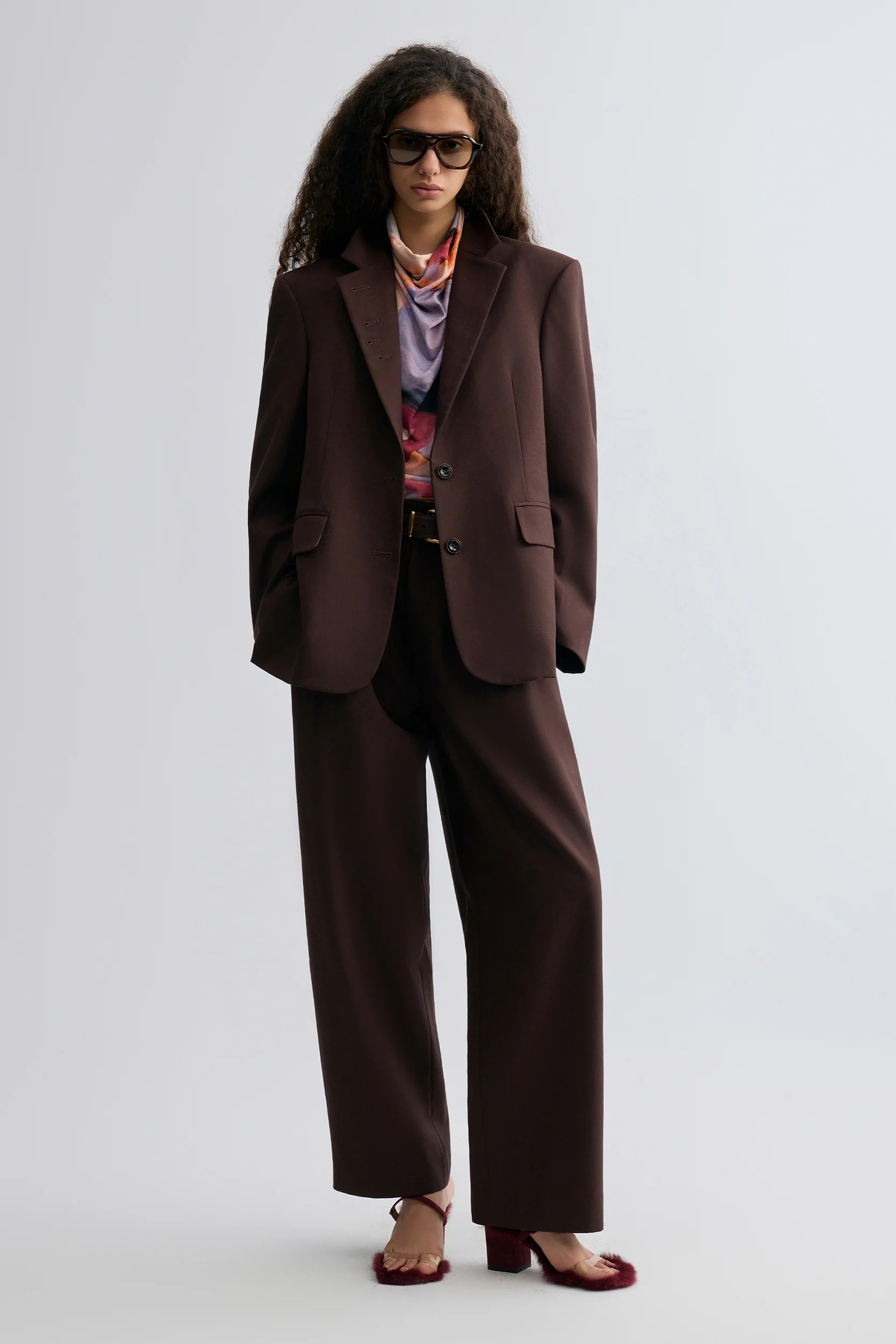 Boxy Single-Breasted Blazer Almandine