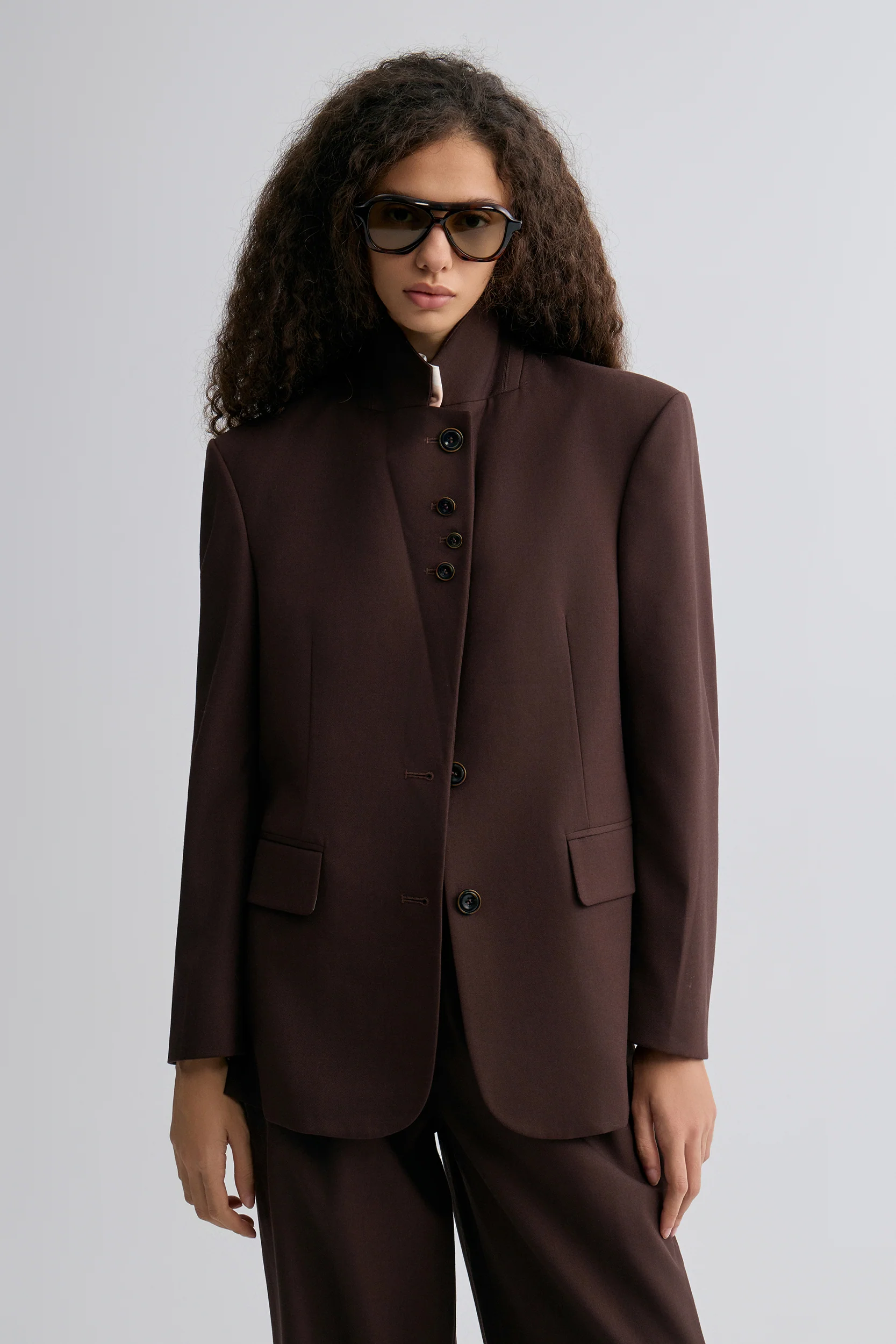 Boxy Single-Breasted Blazer Almandine - Image 2