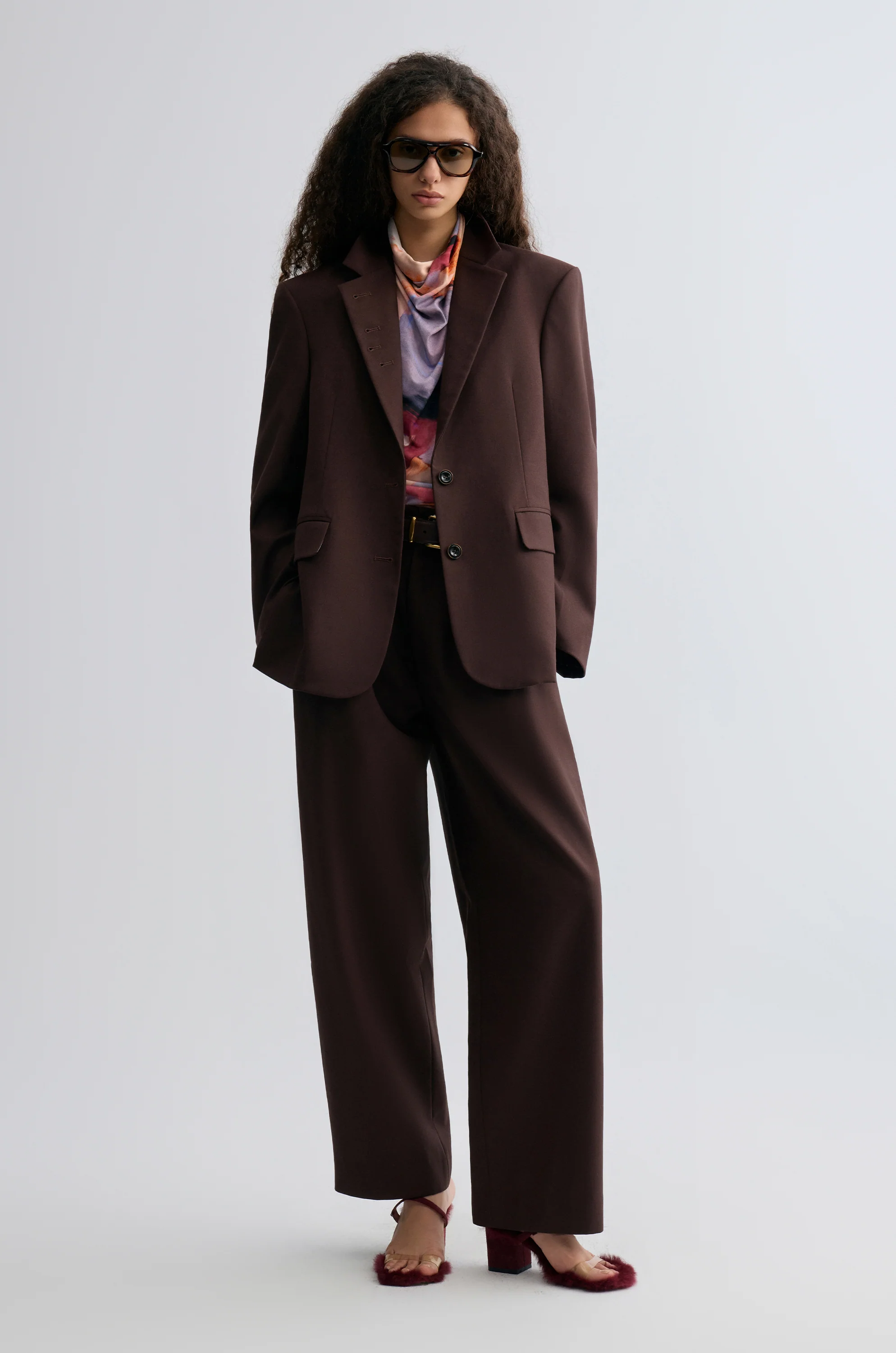 Boxy Single-Breasted Blazer Almandine - Image 3