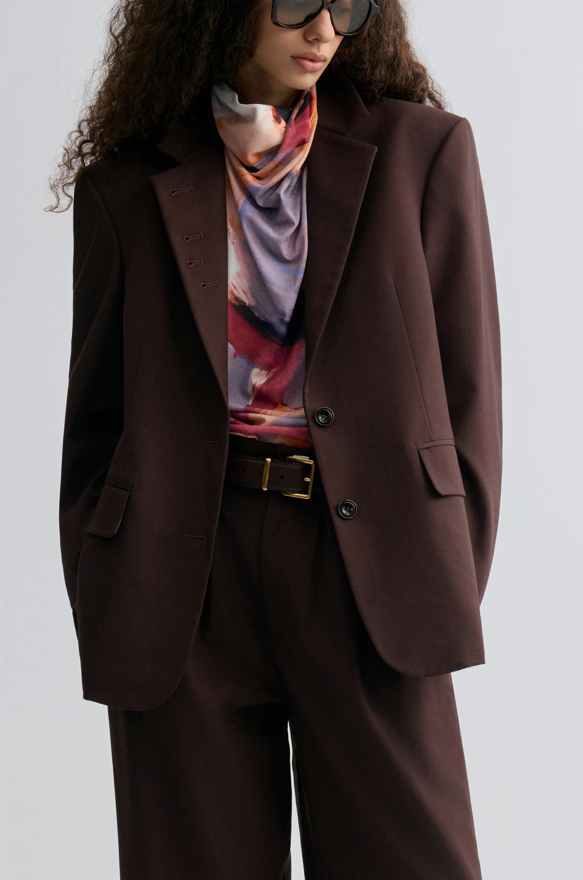 Boxy Single-Breasted Blazer Almandine - Image 7