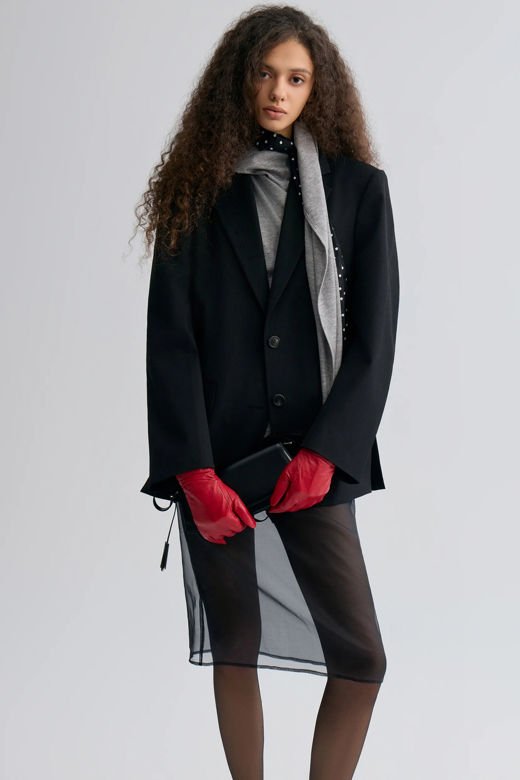 Boxy Single-Breasted Blazer Black