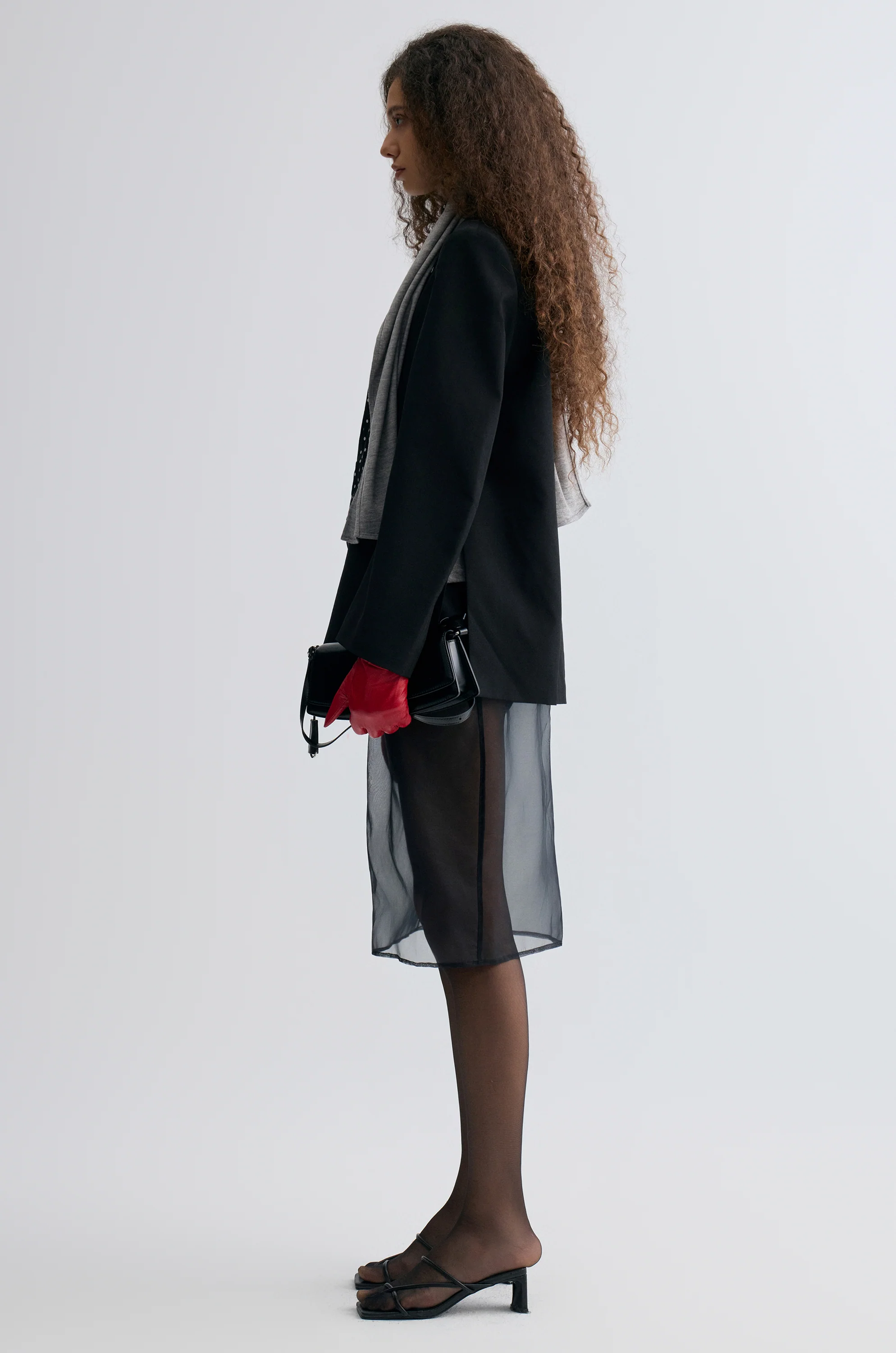 Boxy Single-Breasted Blazer Black - Image 4