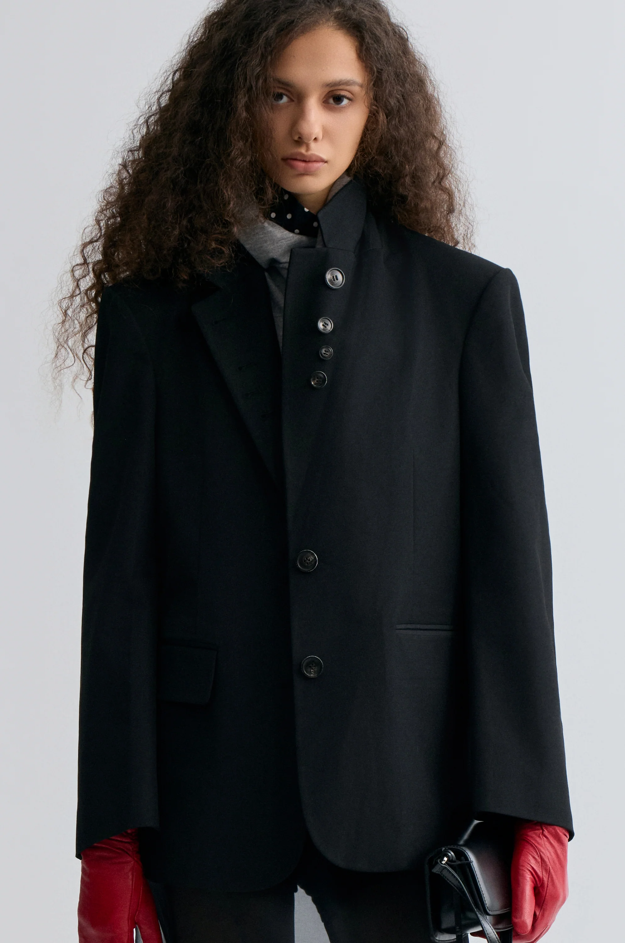 Boxy Single-Breasted Blazer Black - Image 7