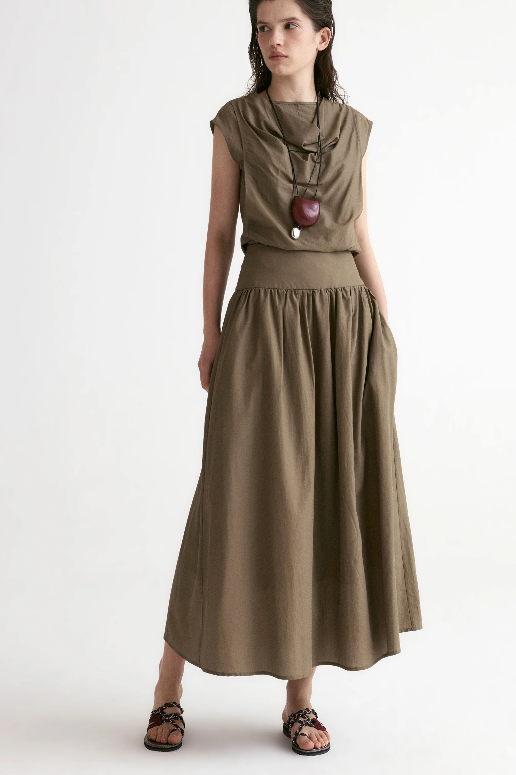Breeze Full Skirt-Olive - Image 6