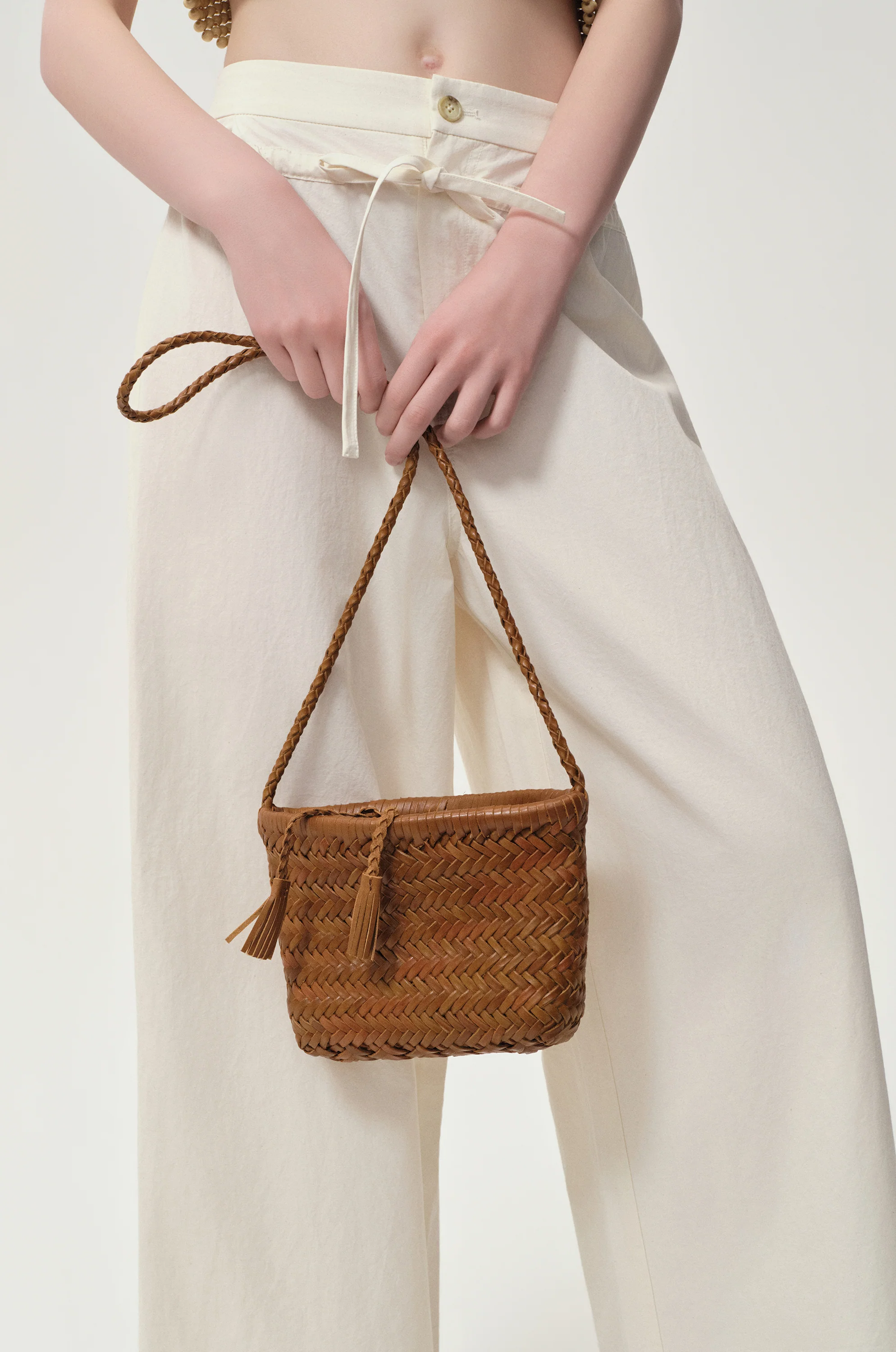 Brise Woven Small Cabas Camel - Image 6