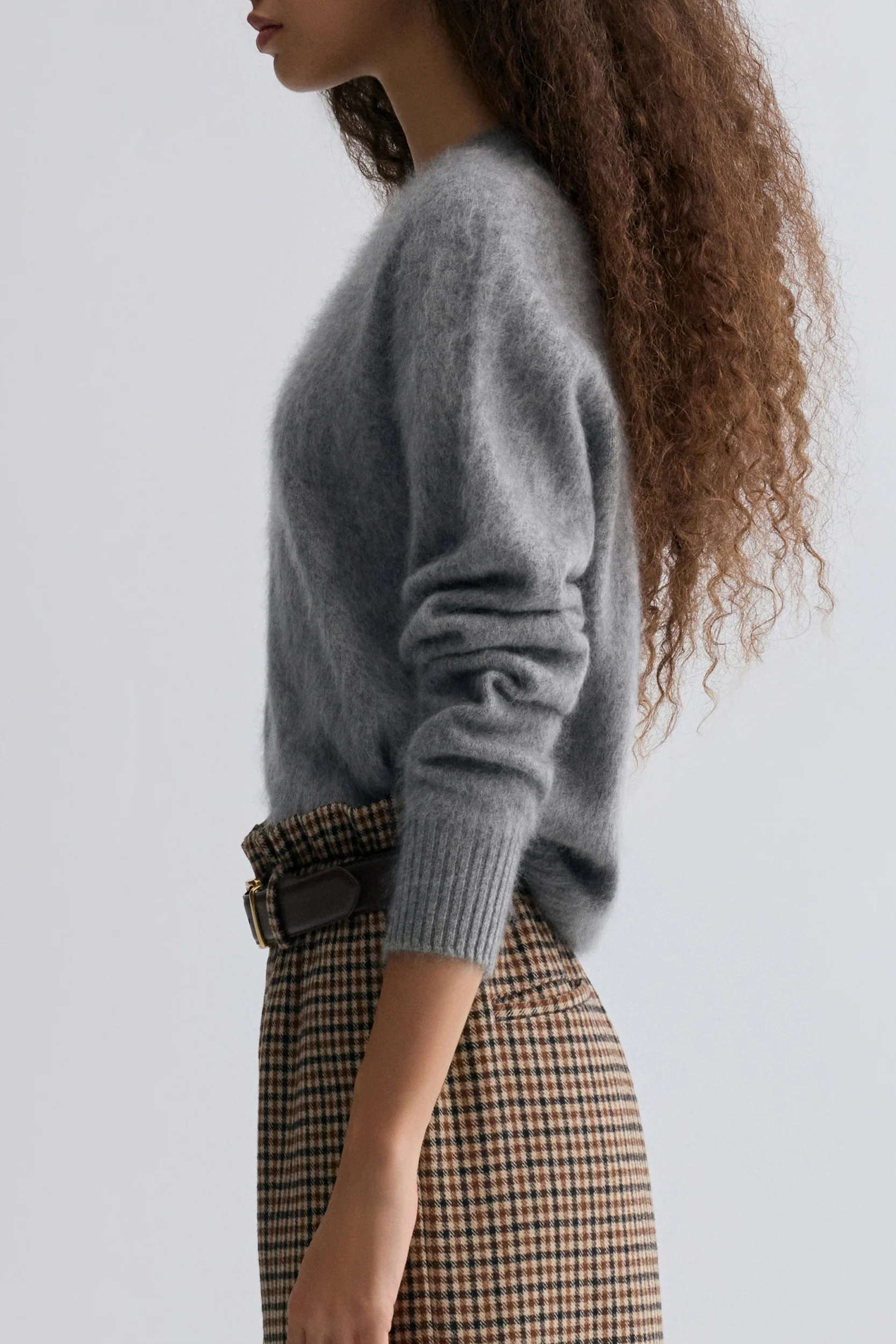 Buttery Boxy Brushed Wool Sweater Grey - Image 2