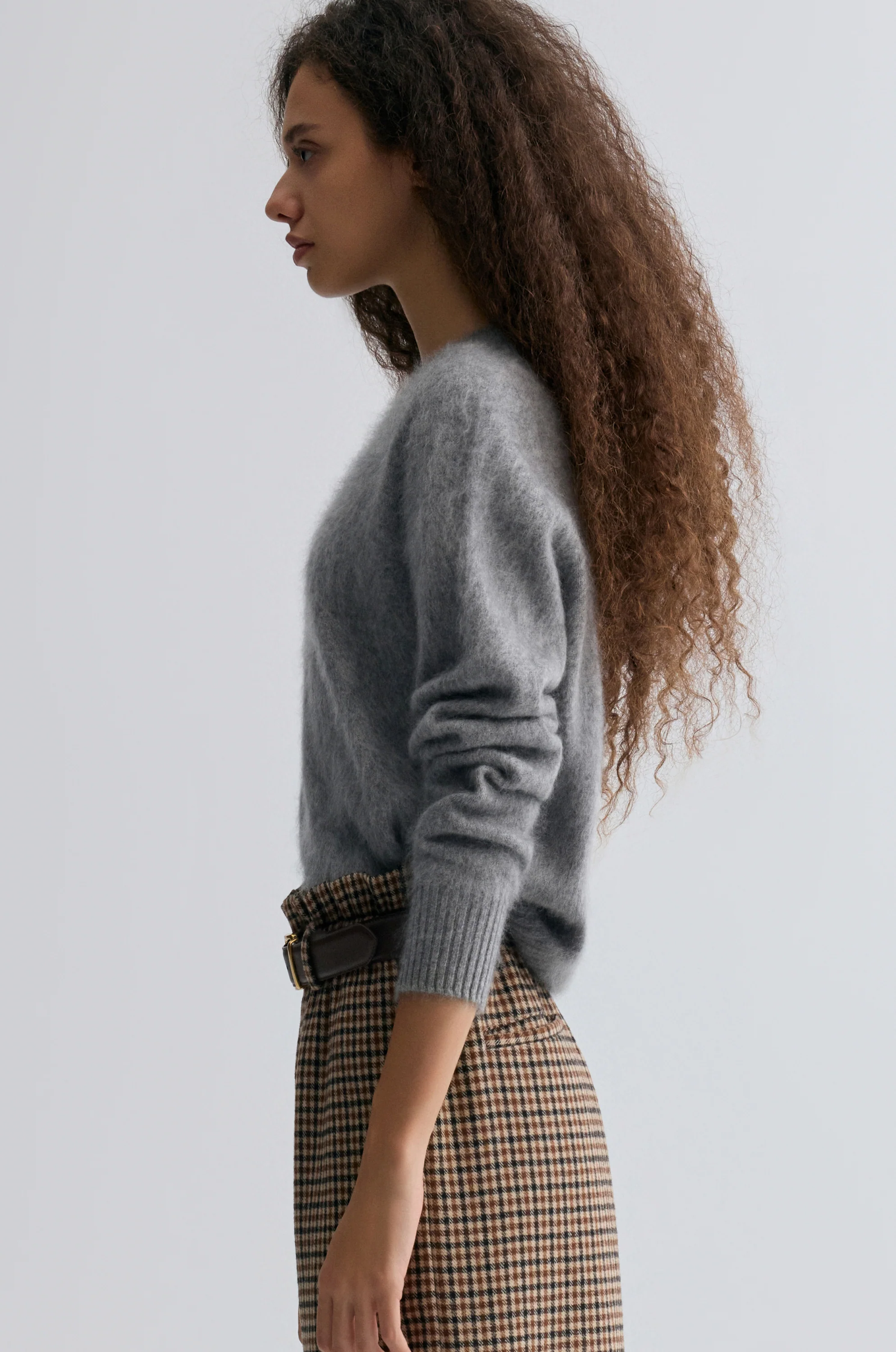 Buttery Boxy Brushed Wool Sweater Grey - Image 5