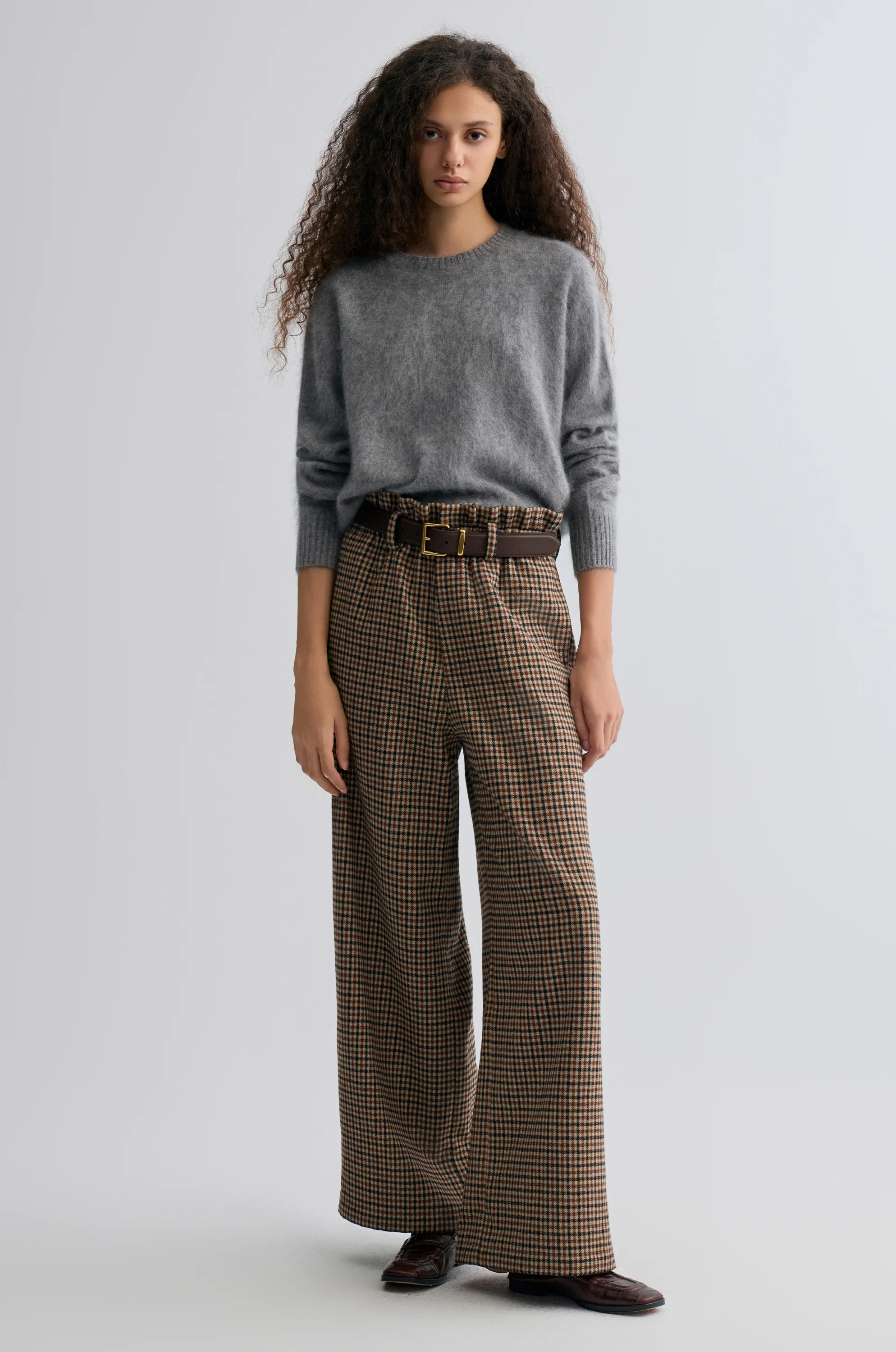 Buttery Boxy Brushed Wool Sweater Grey - Image 7