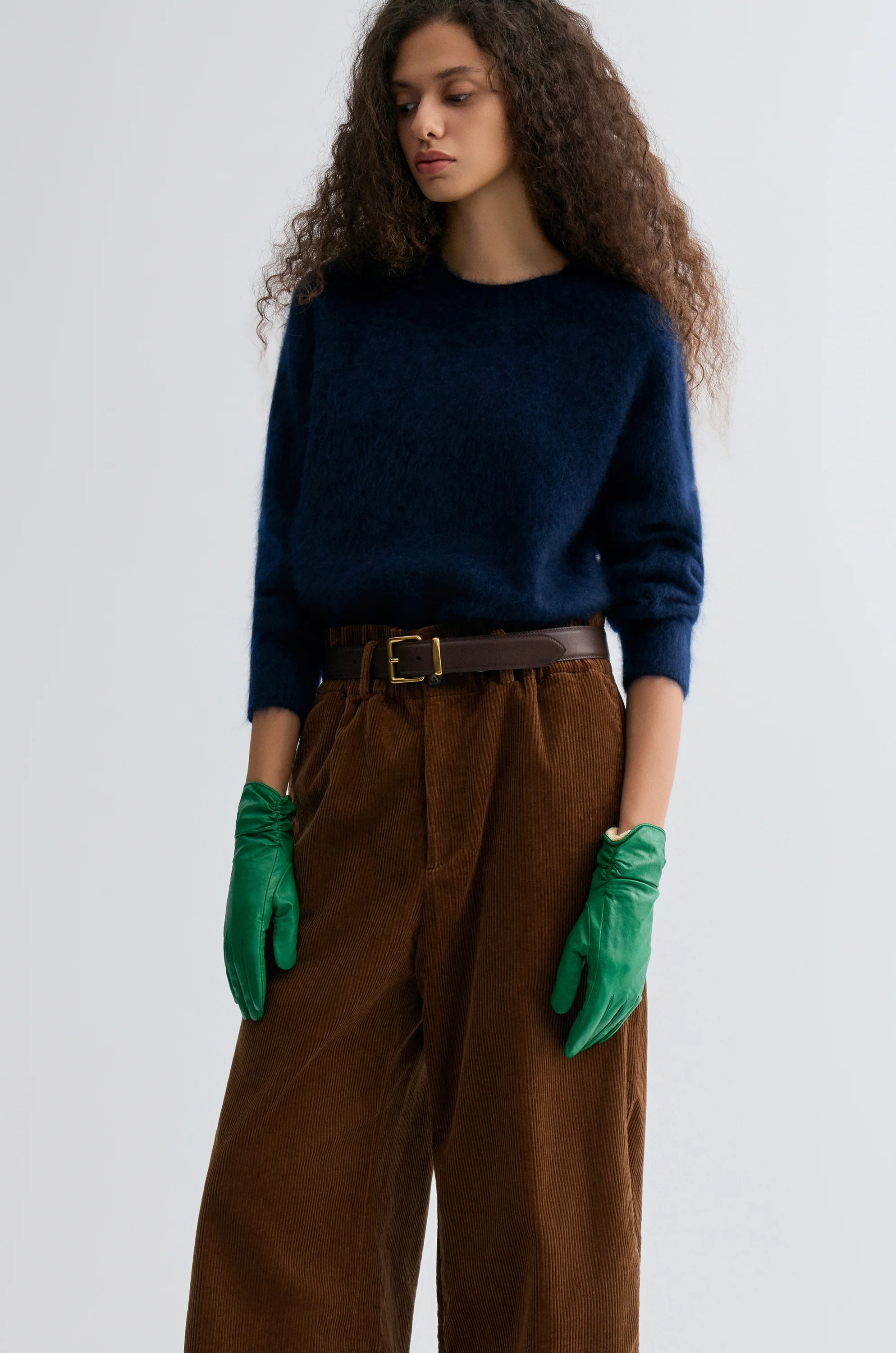 Buttery Boxy Brushed Wool Sweater Navy - Image 4