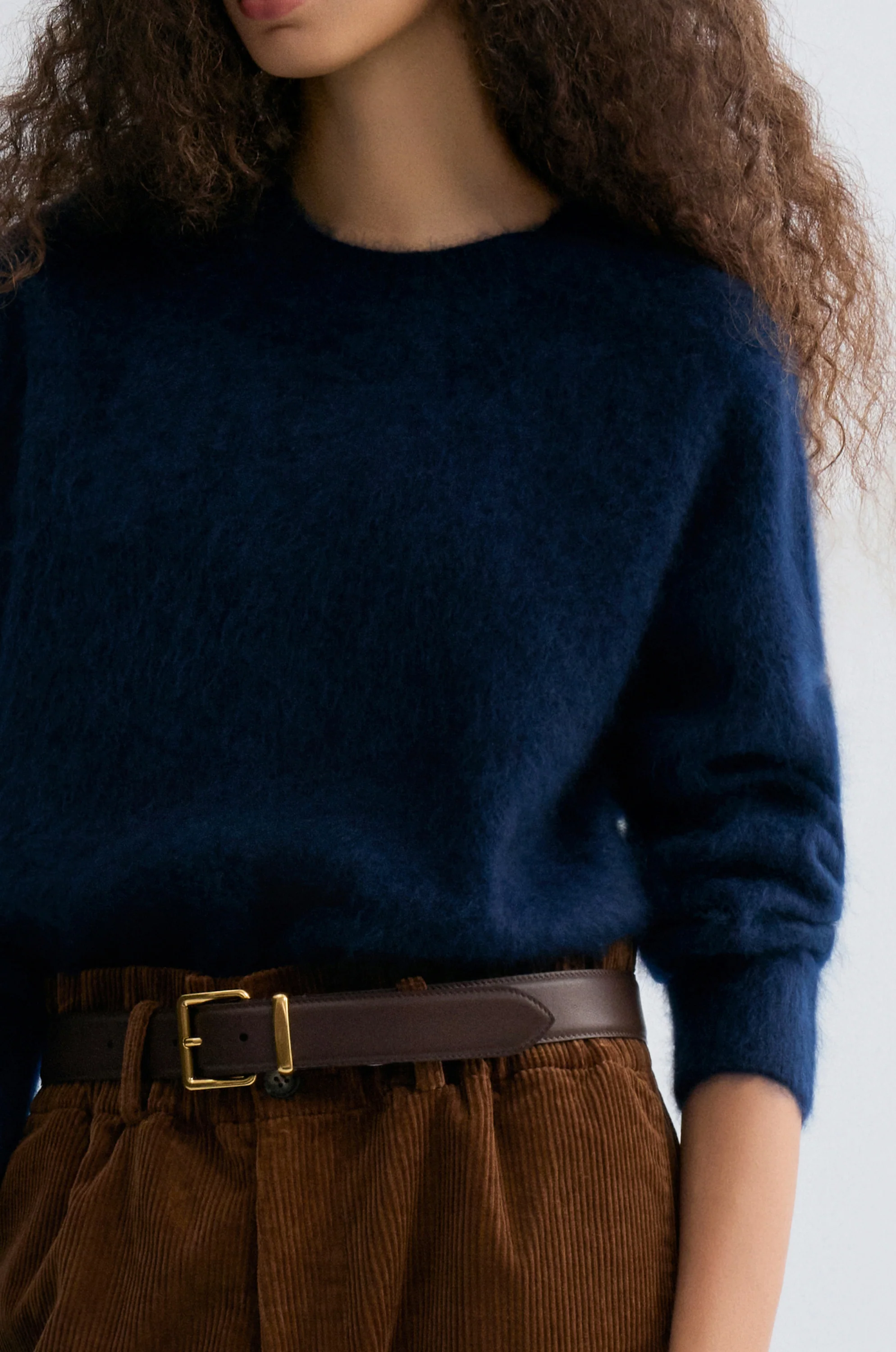 Buttery Boxy Brushed Wool Sweater Navy - Image 6