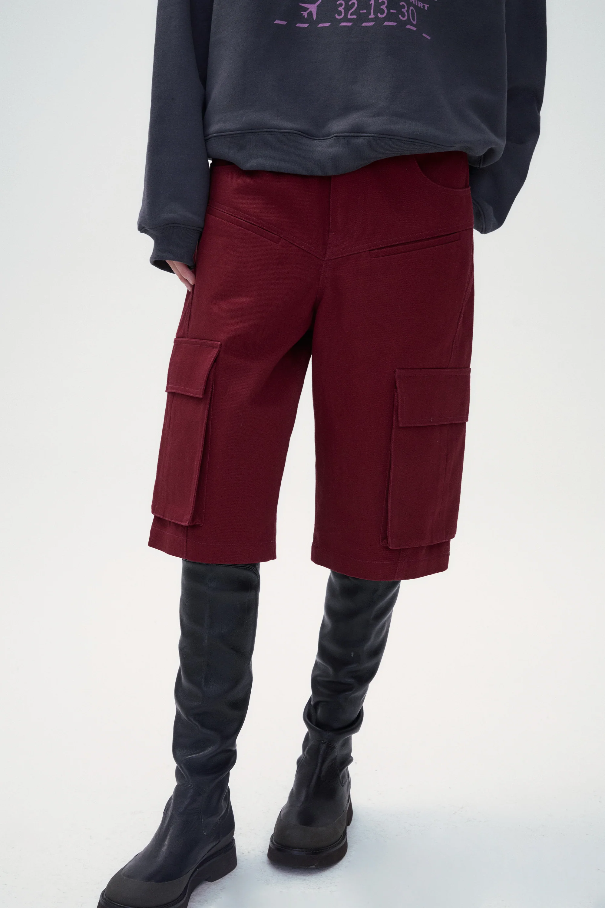 Callie Cotton Twill Shorts - Black - Image 4