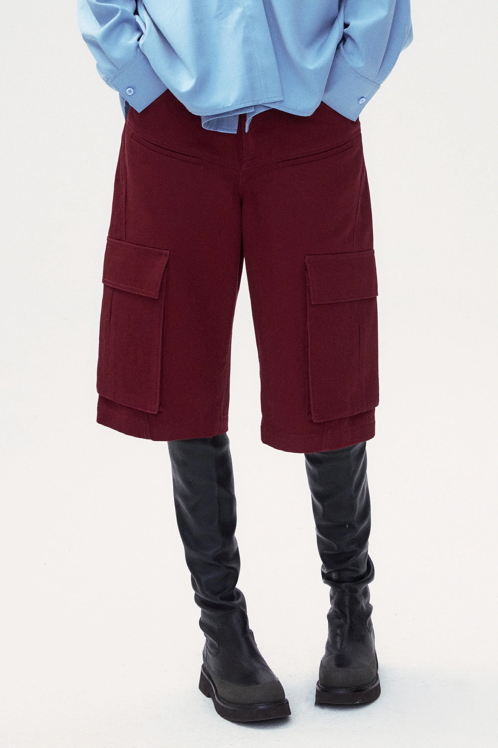 Callie Cotton Twill Shorts - Black - Image 6