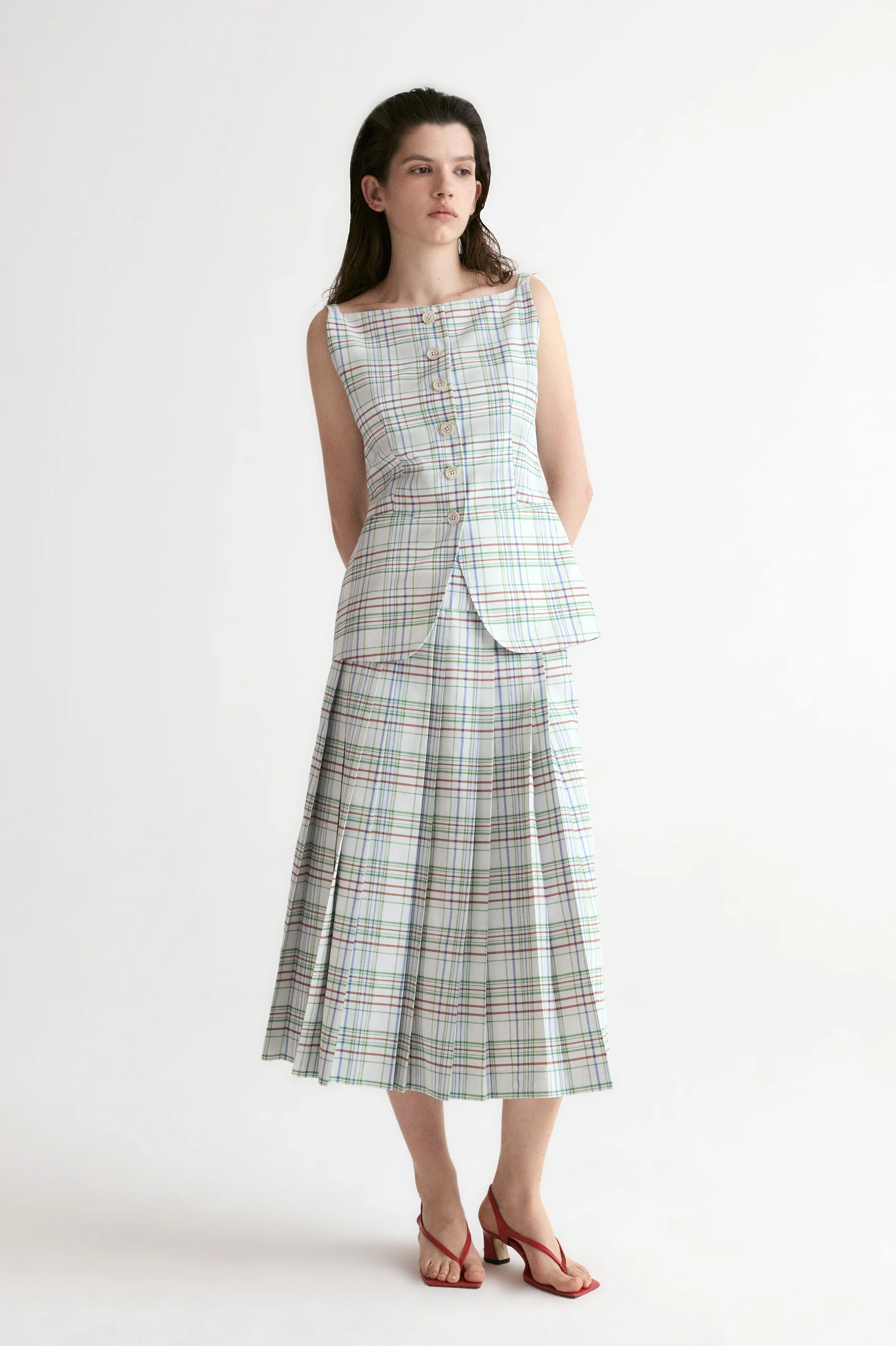 Capri Checked Waistcoat - Image 2
