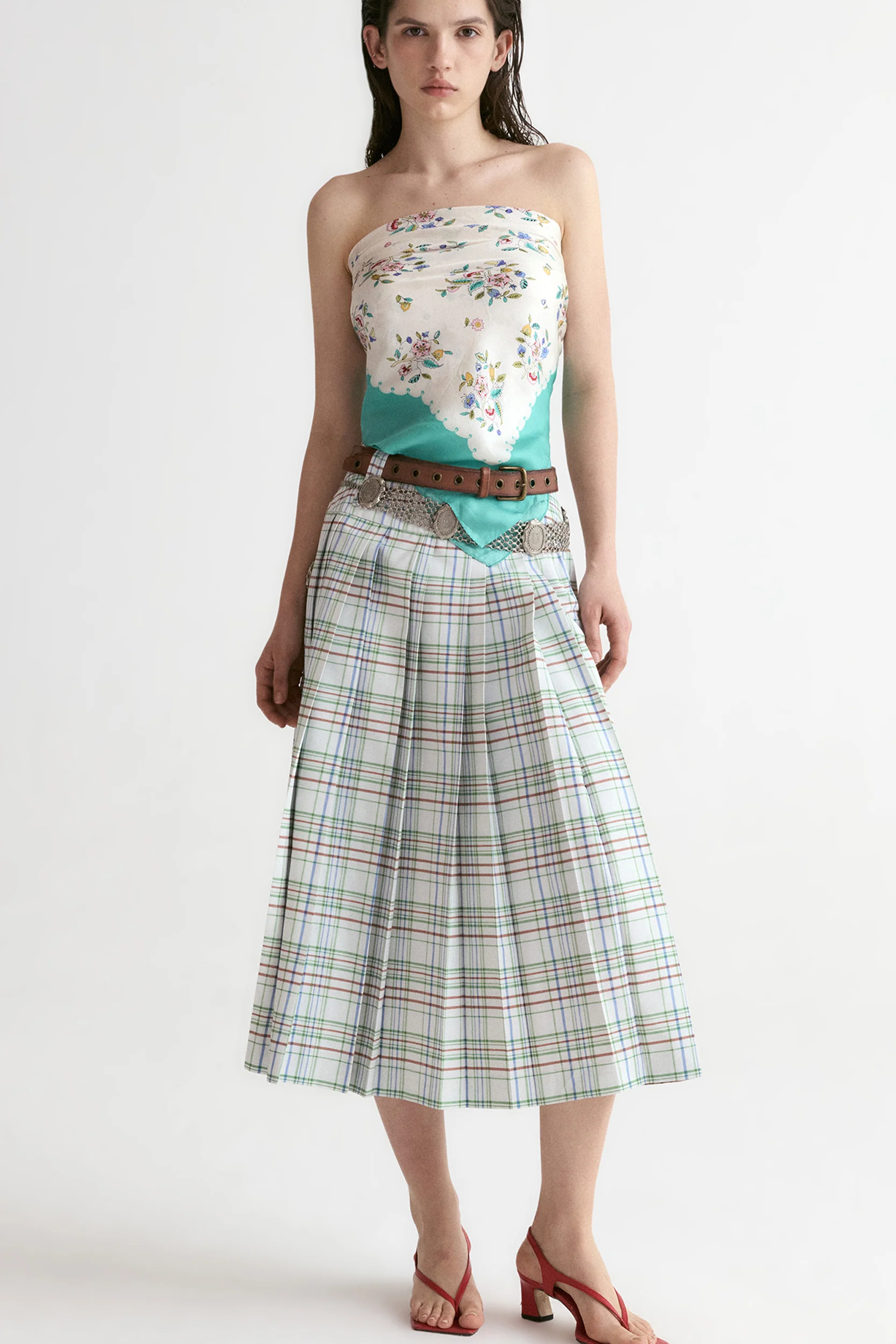 Capri Pleated Midi Skirt - Image 5