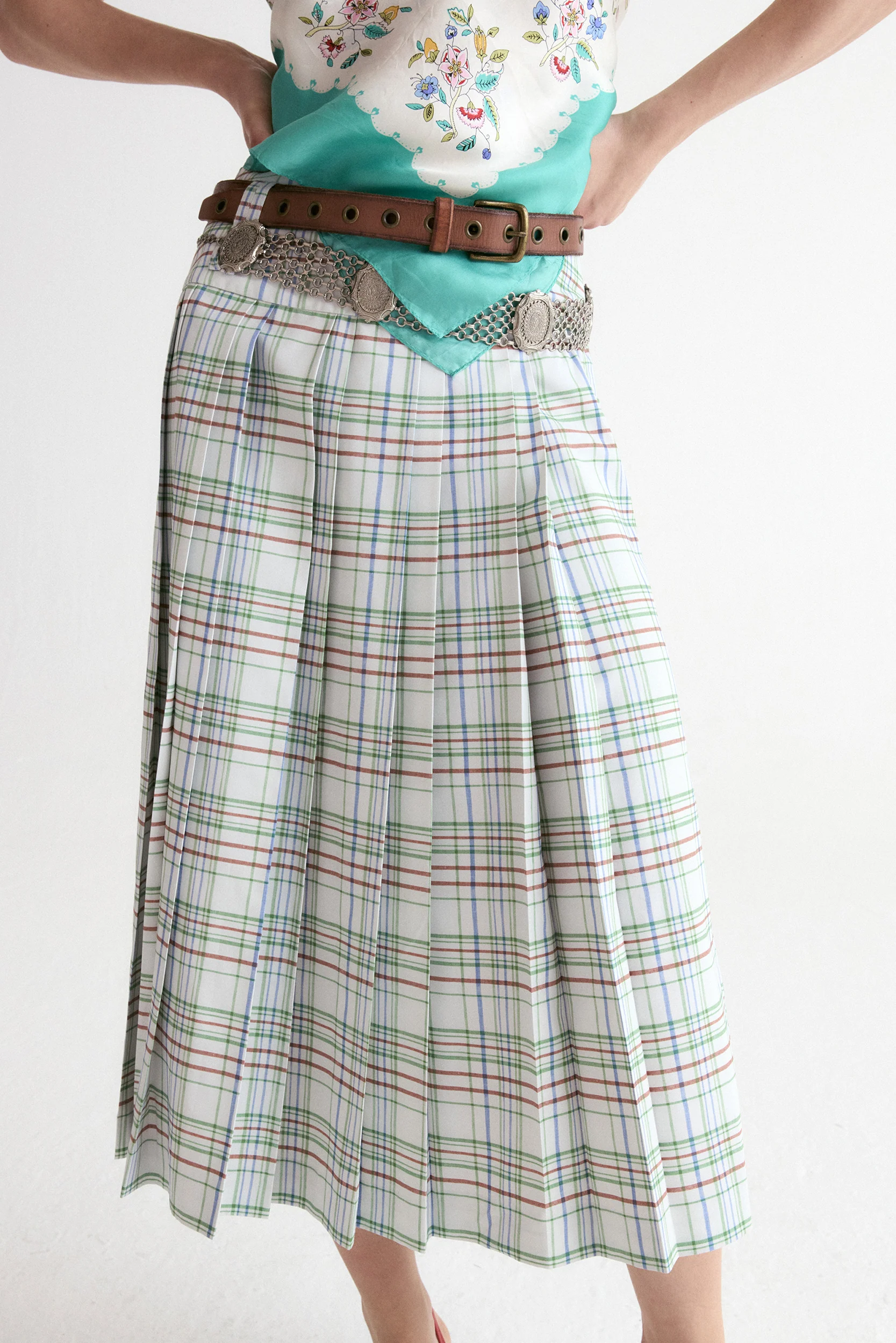 Capri Pleated Midi Skirt - Image 6