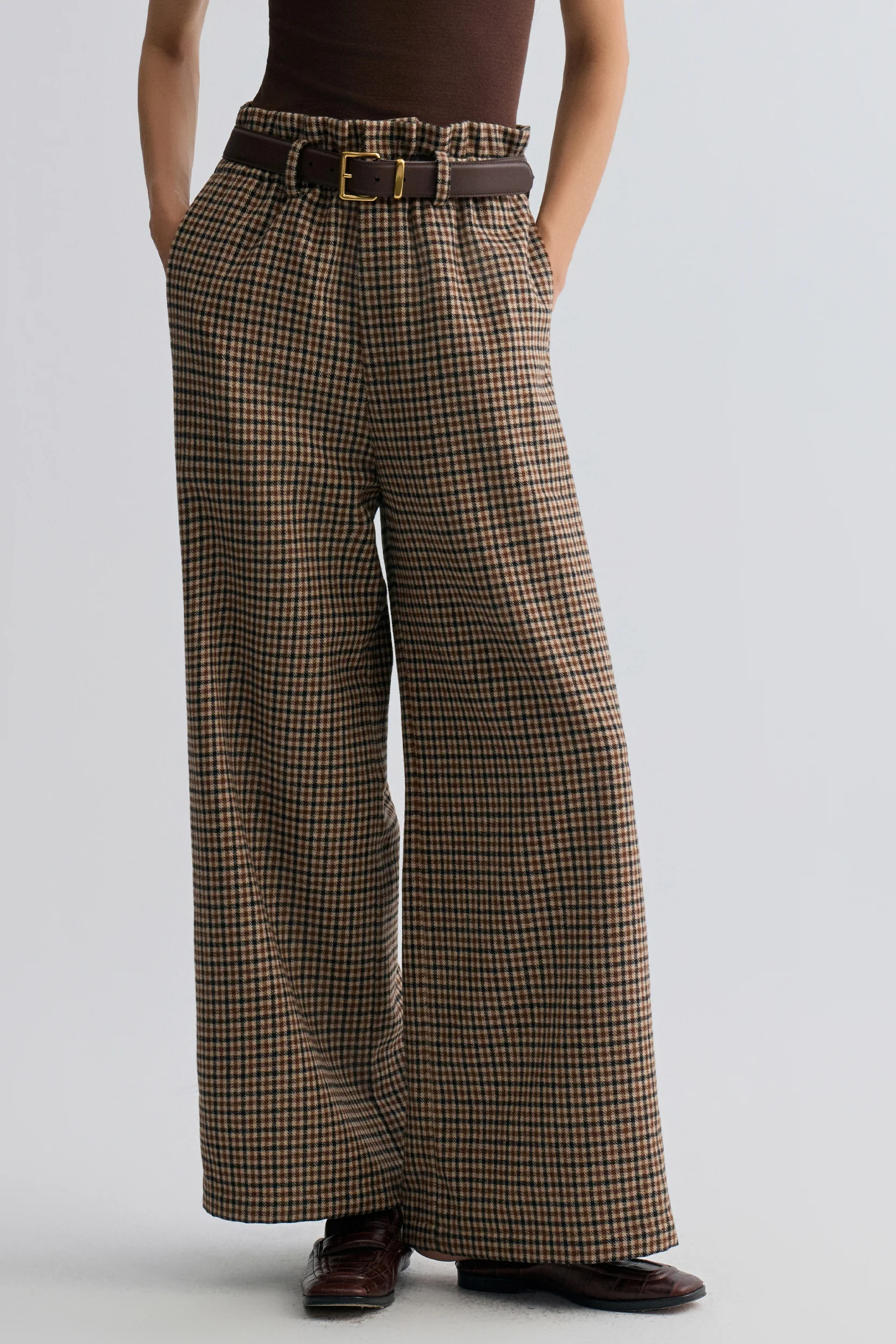 Check Wide-leg Trousers - Image 2