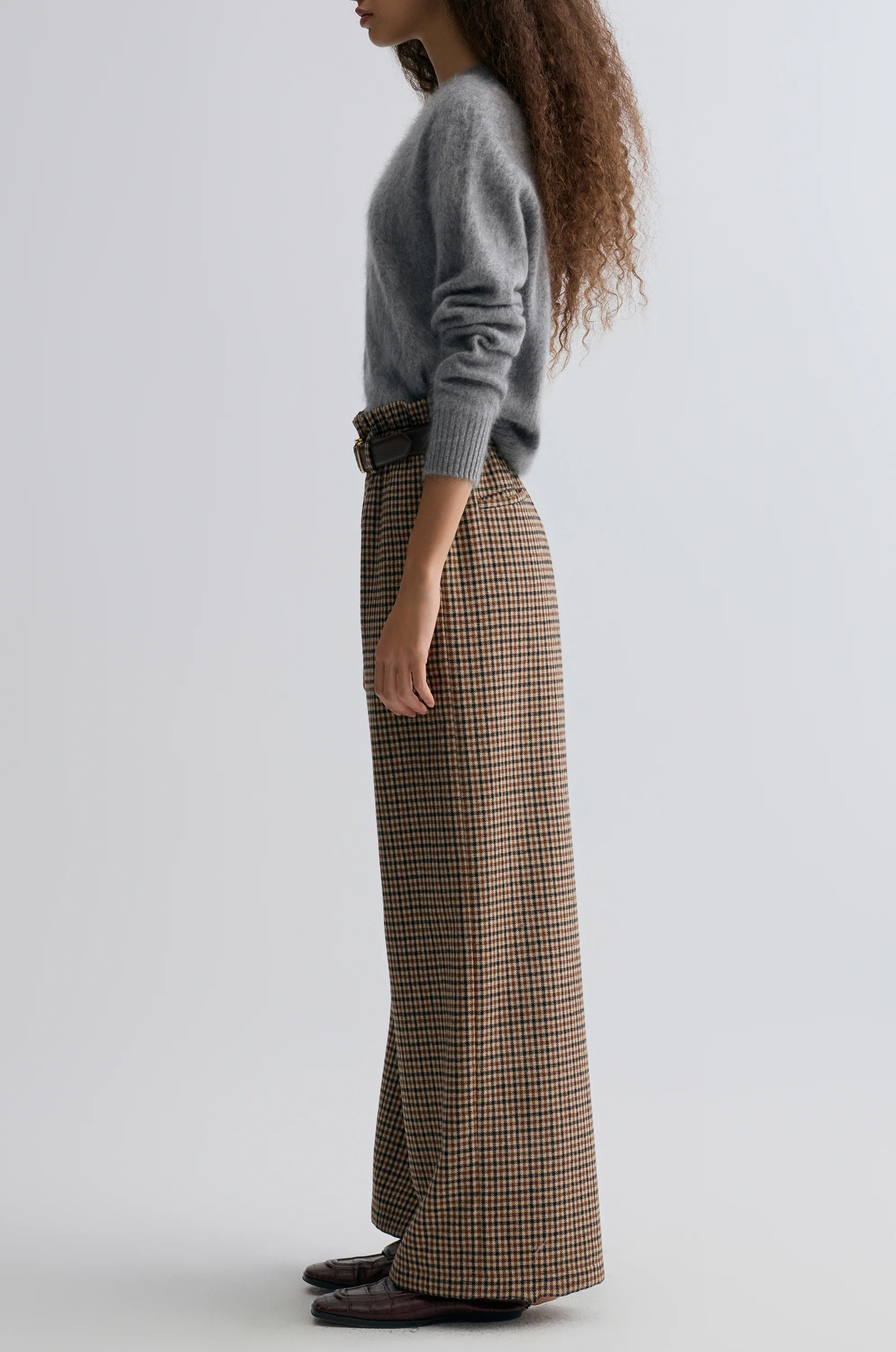 Check Wide-leg Trousers - Image 4