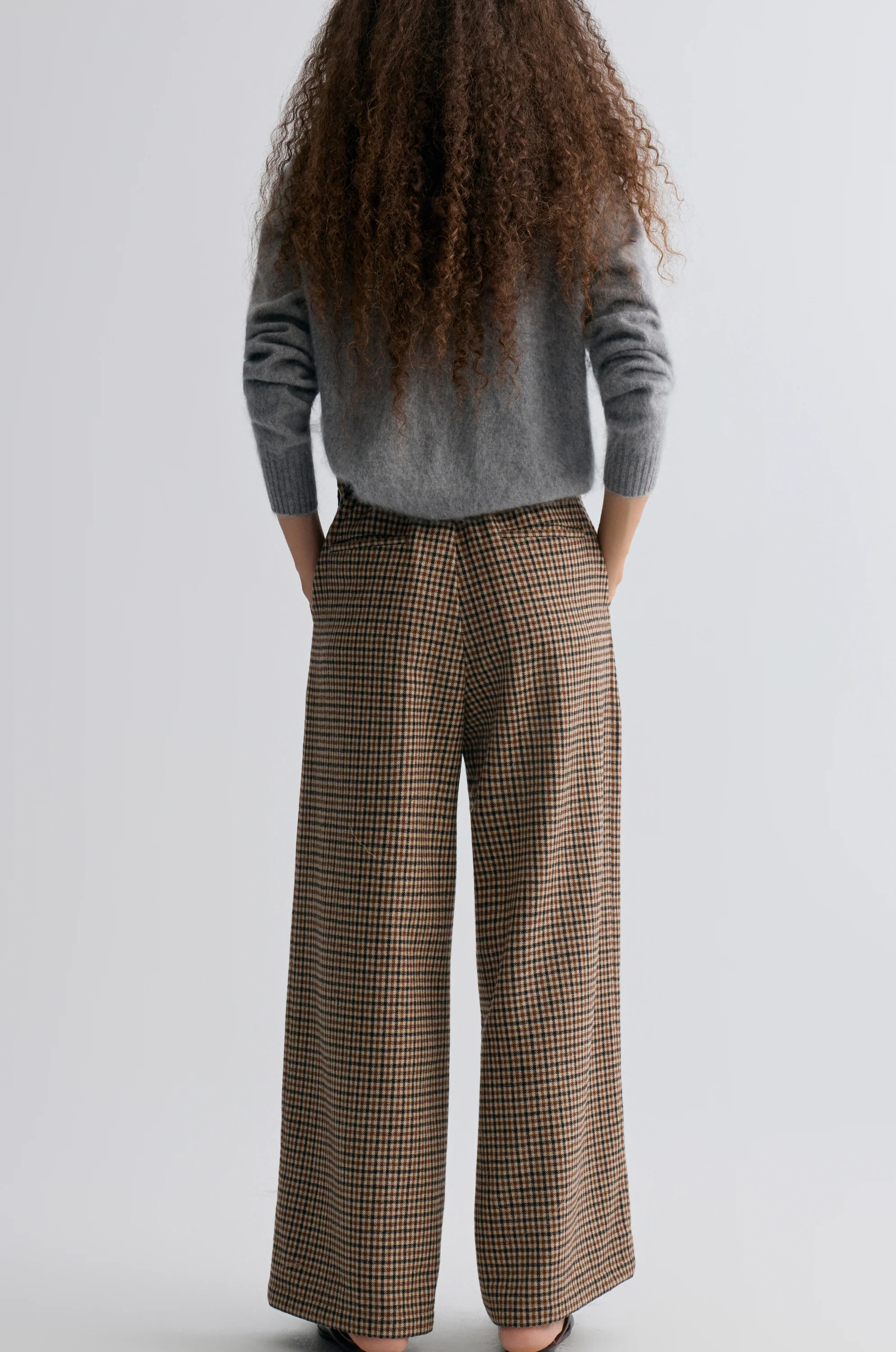 Check Wide-leg Trousers - Image 5