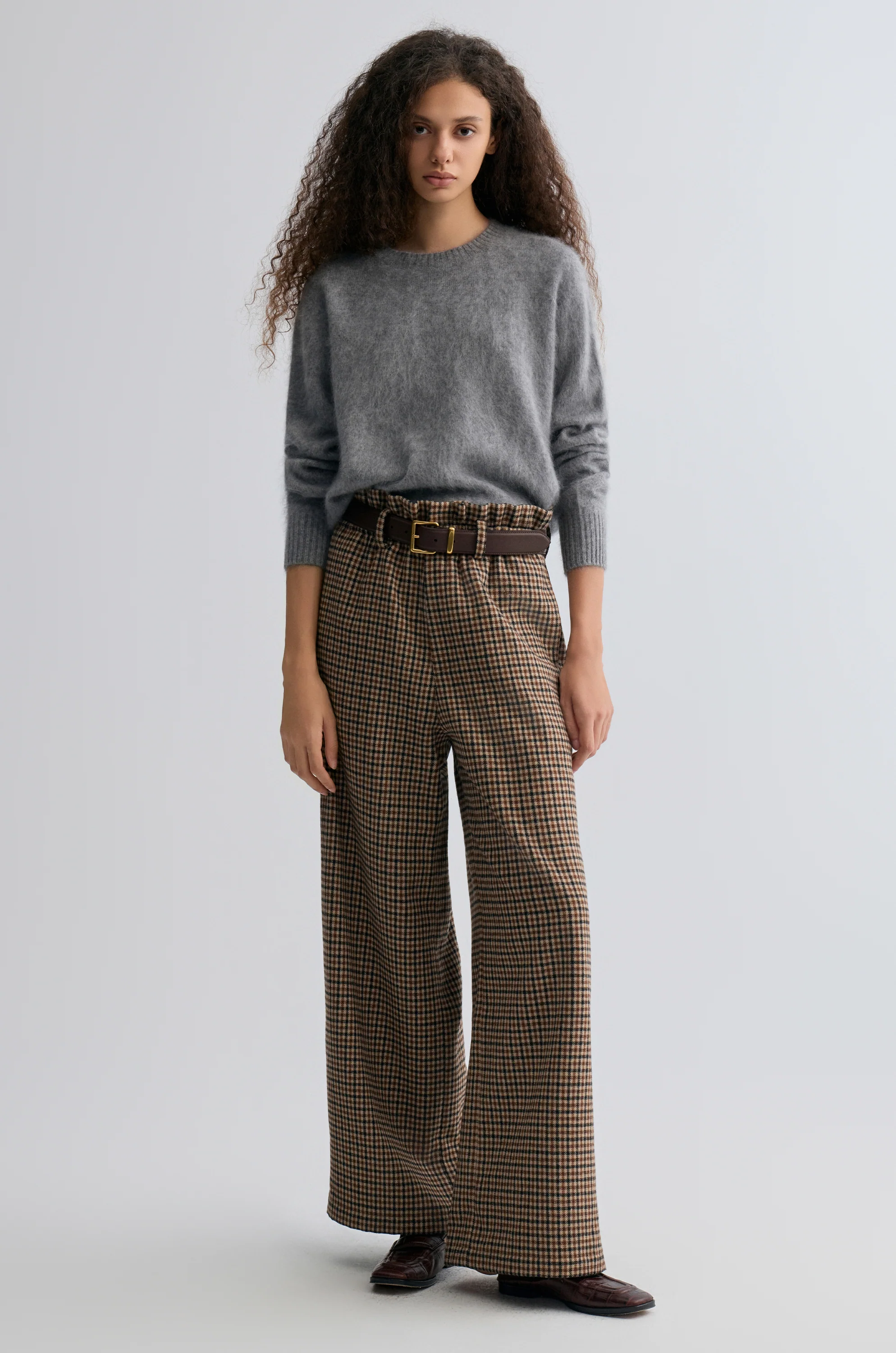 Check Wide-leg Trousers - Image 6