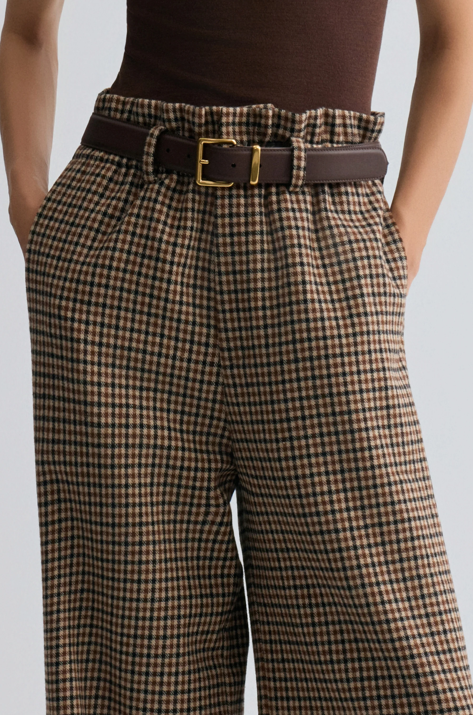 Check Wide-leg Trousers - Image 8