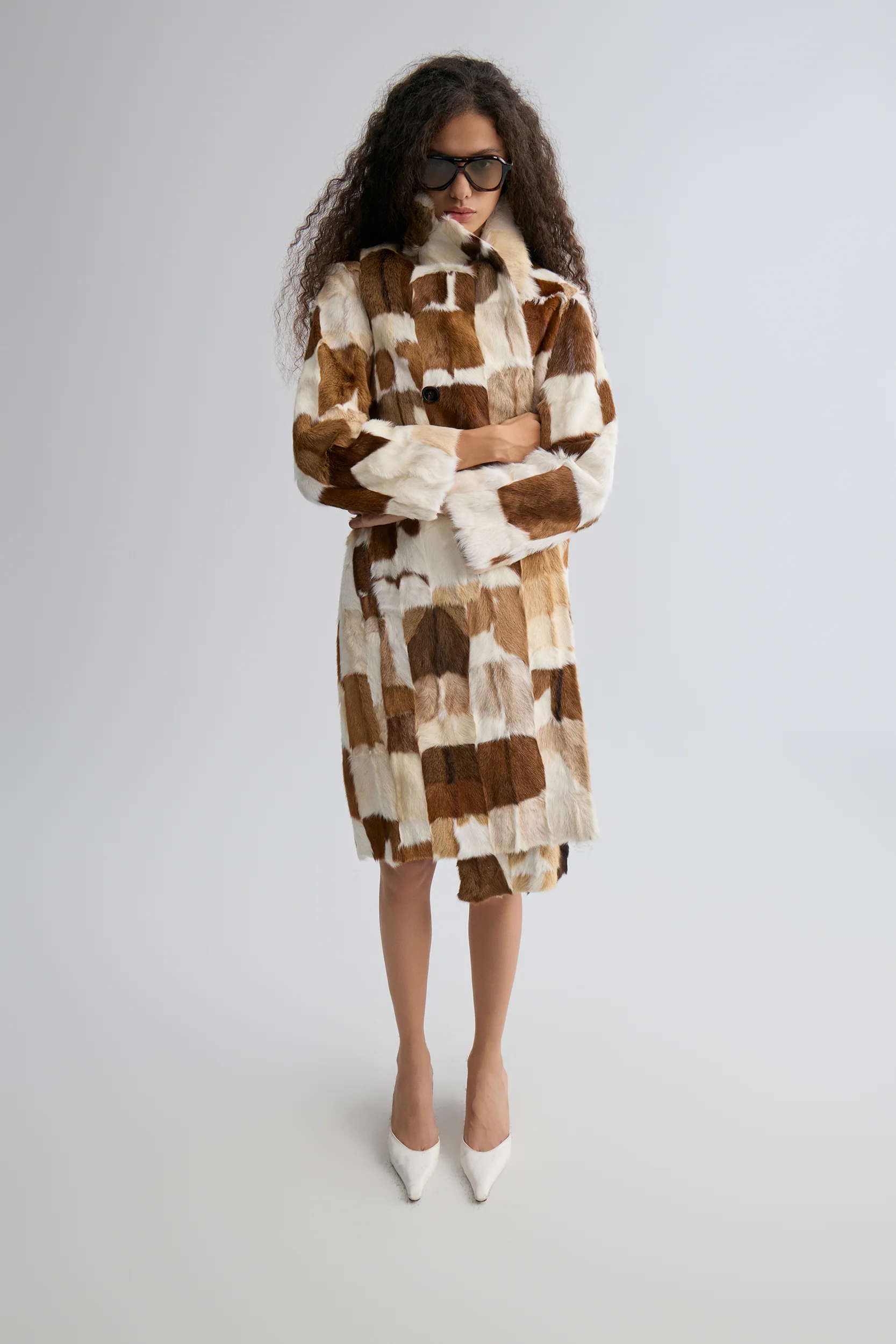 Chevre Patchwork Fur Coat - Image 2