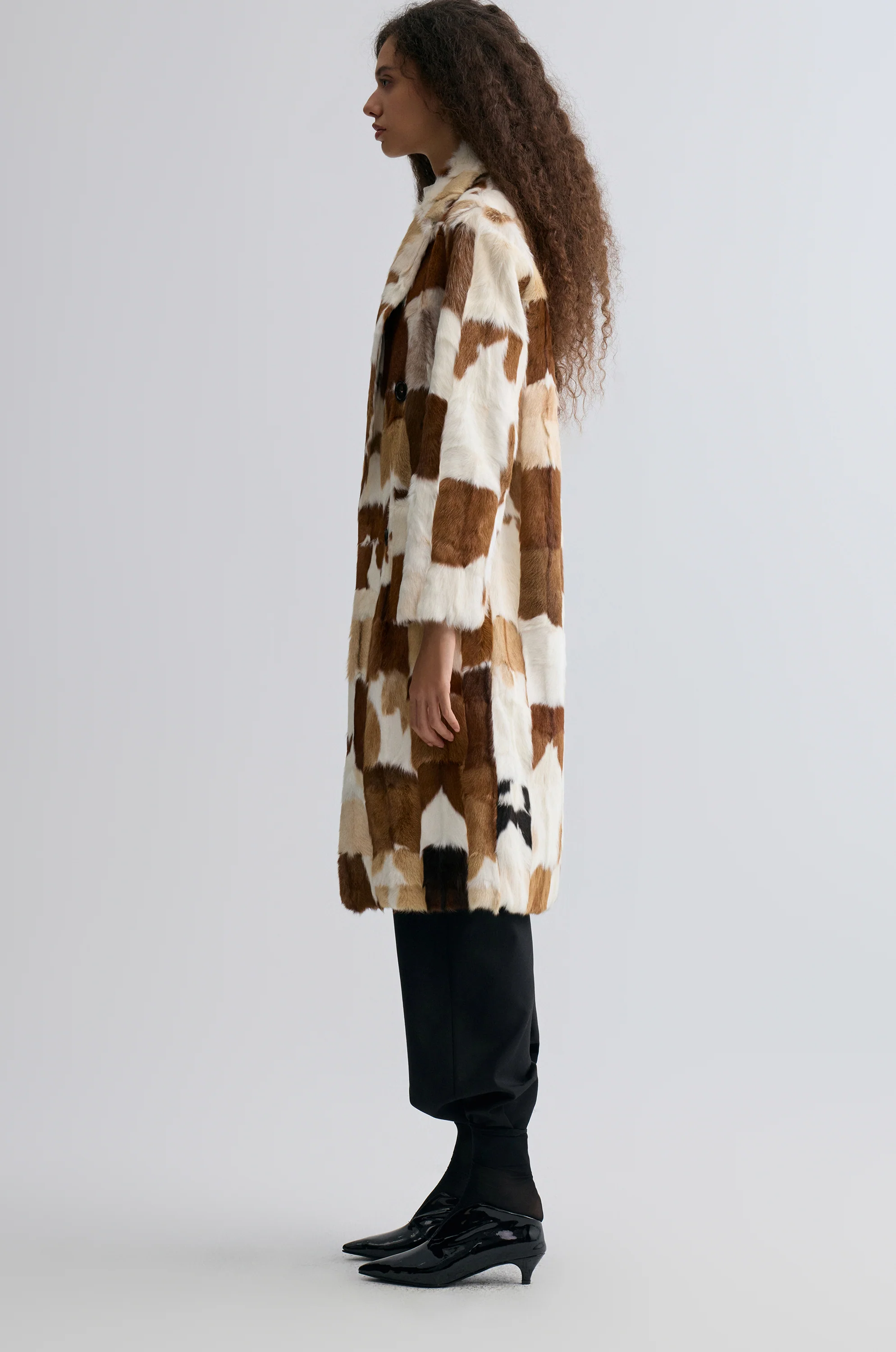 Chevre Patchwork Fur Coat - Image 4