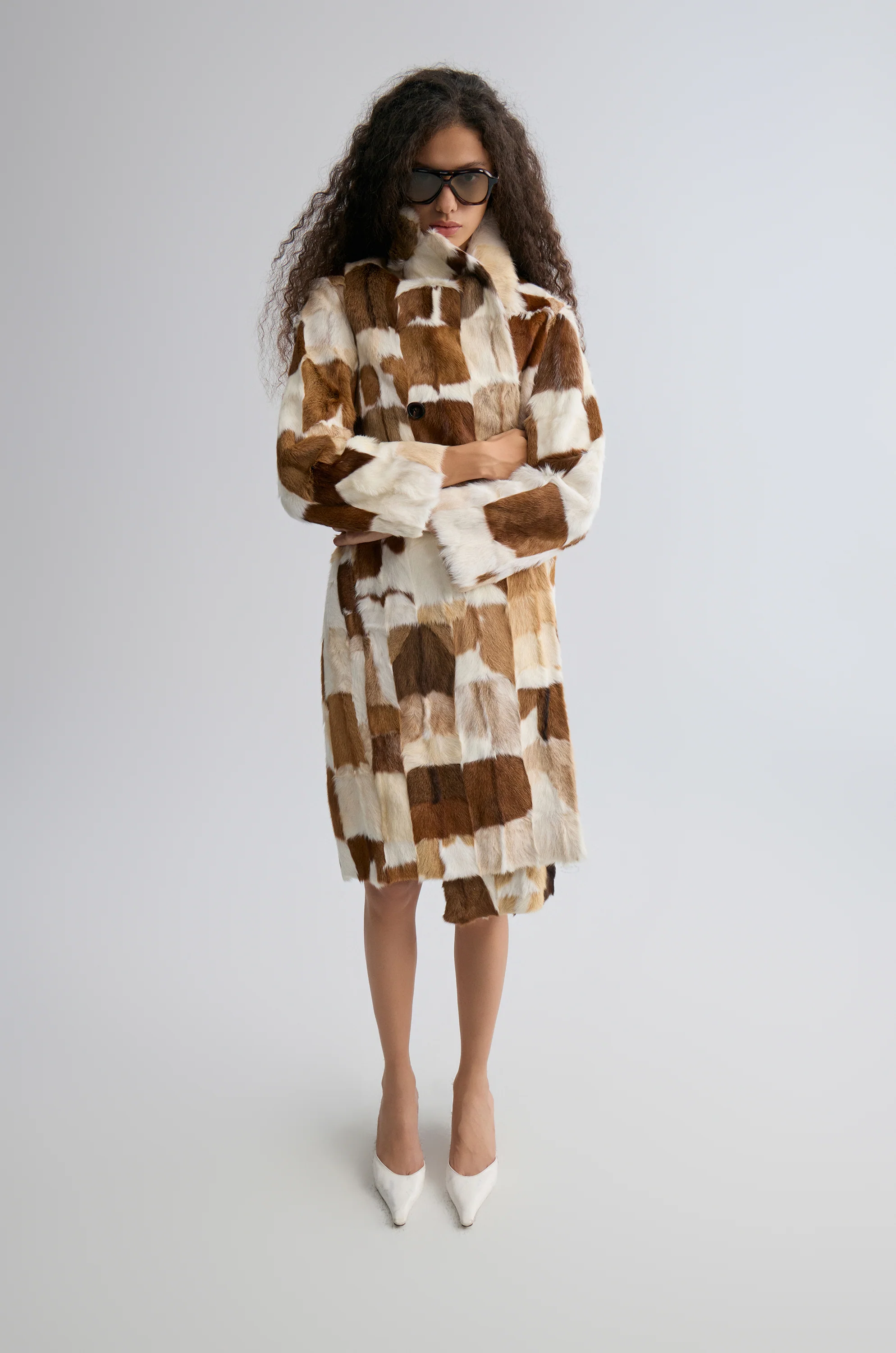 Chevre Patchwork Fur Coat - Image 6