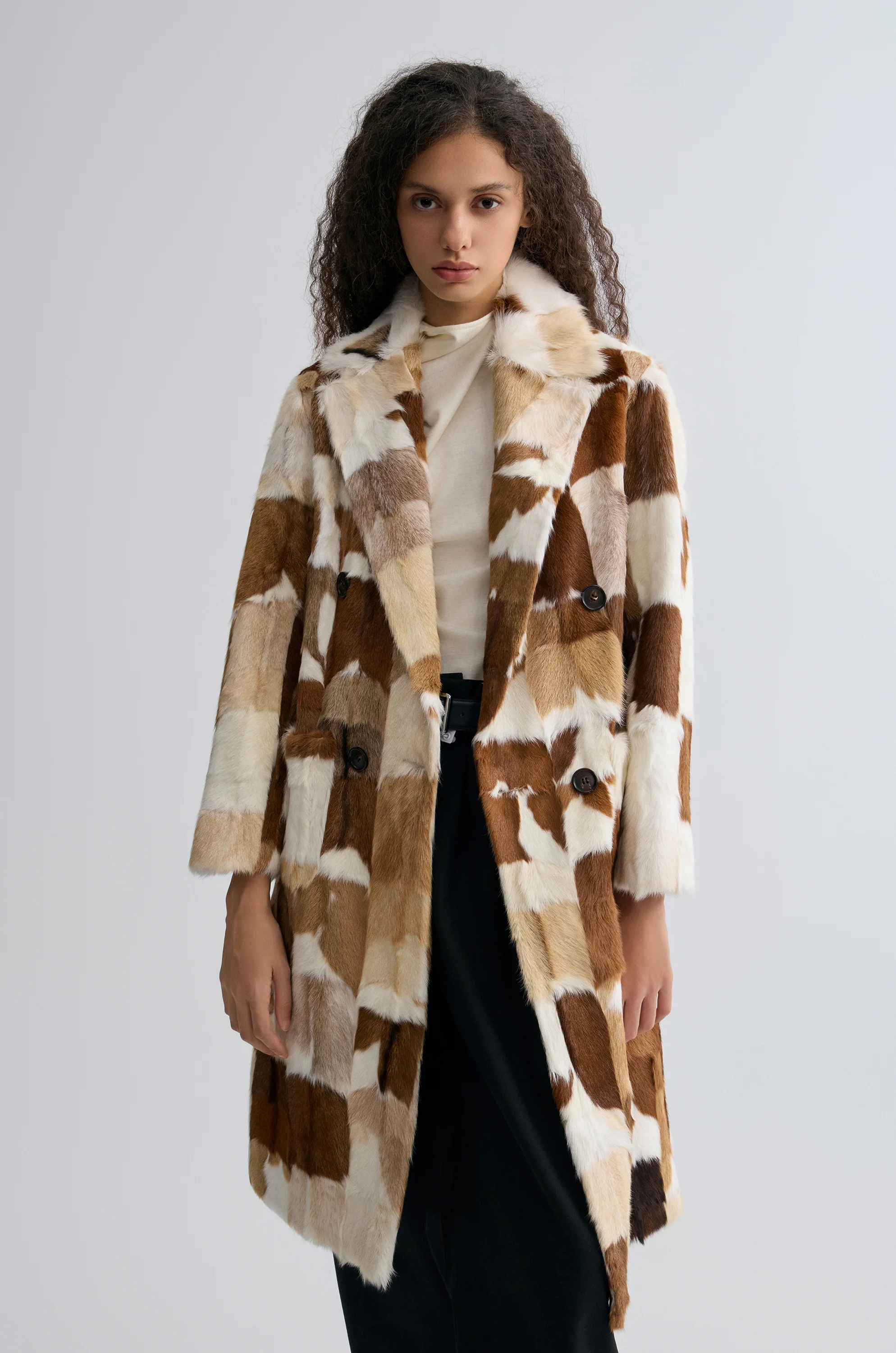 Chevre Patchwork Fur Coat - Image 7