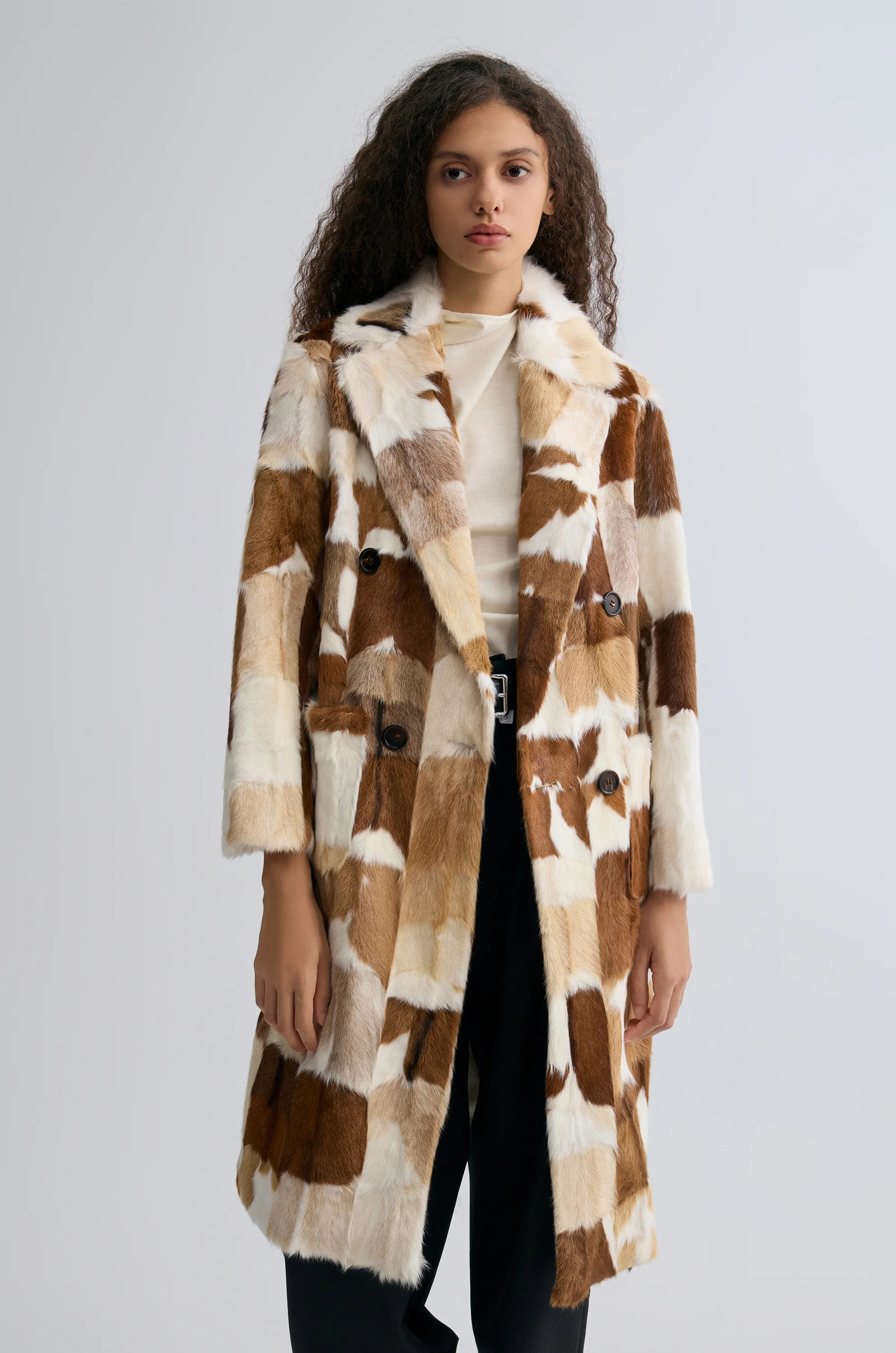 Chevre Patchwork Fur Coat - Image 8