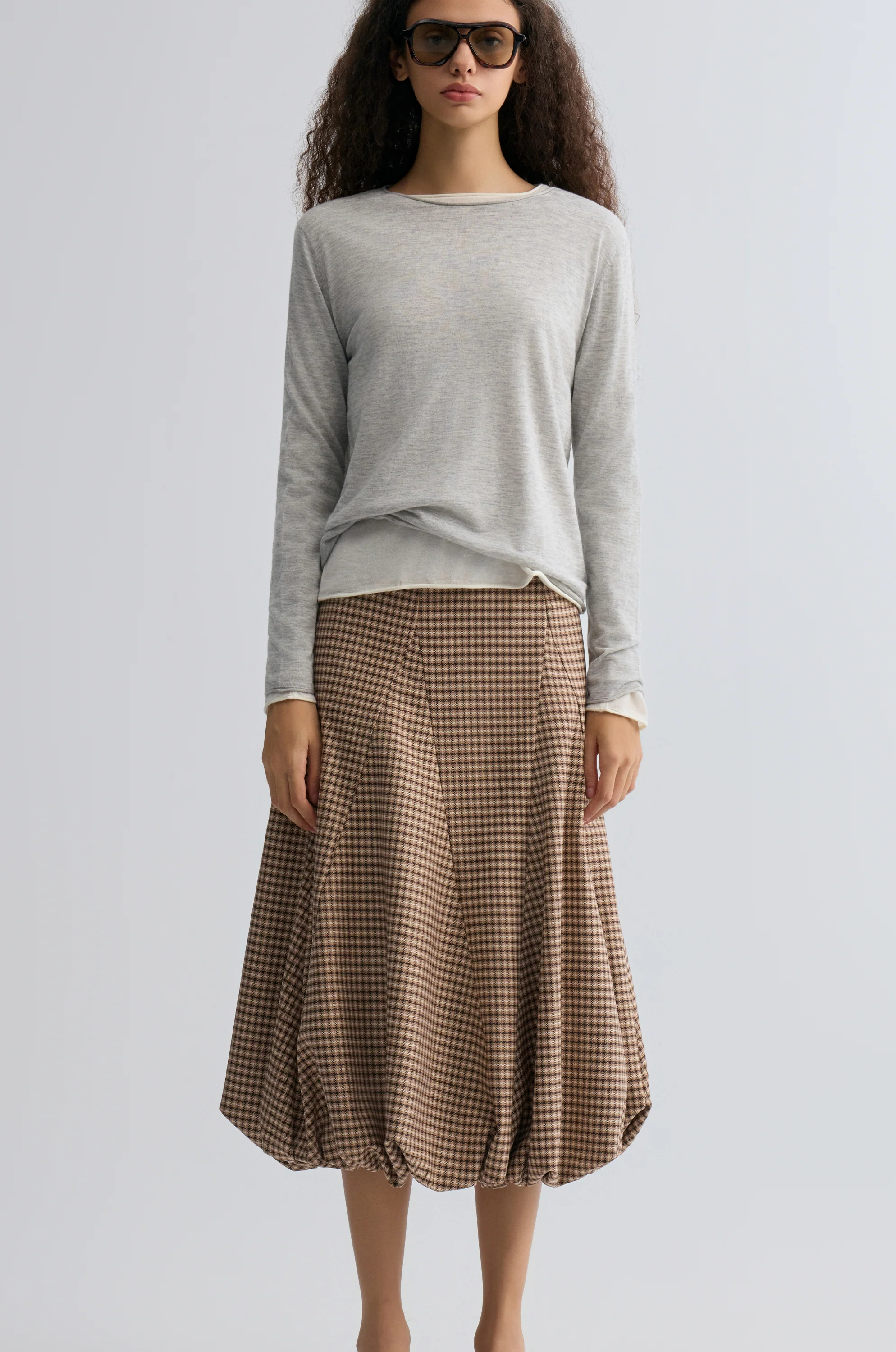 Cloudlike Knit Soft Crewneck Grey Melange - Image 3