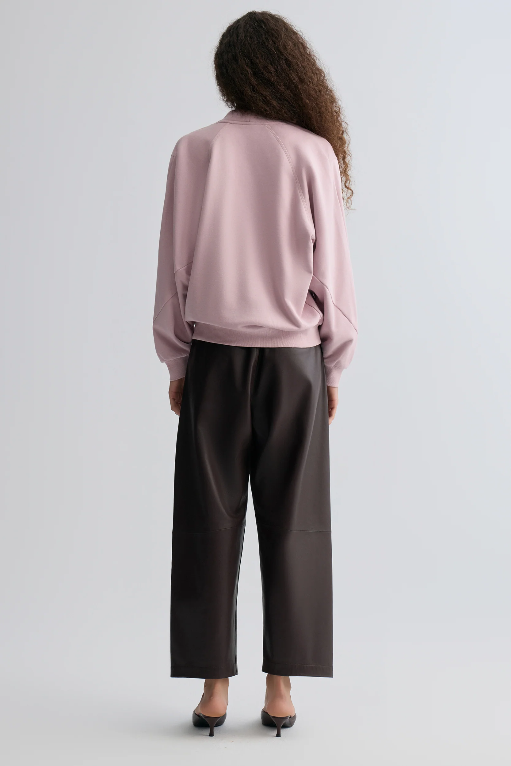 Cotton Panelled Sweater Lilac - Image 2