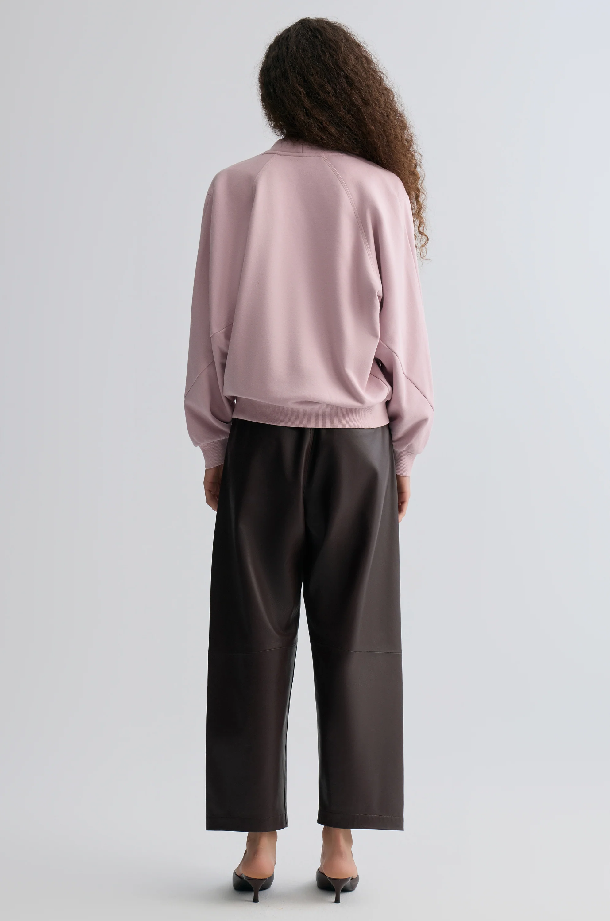 Cotton Panelled Sweater Lilac - Image 5