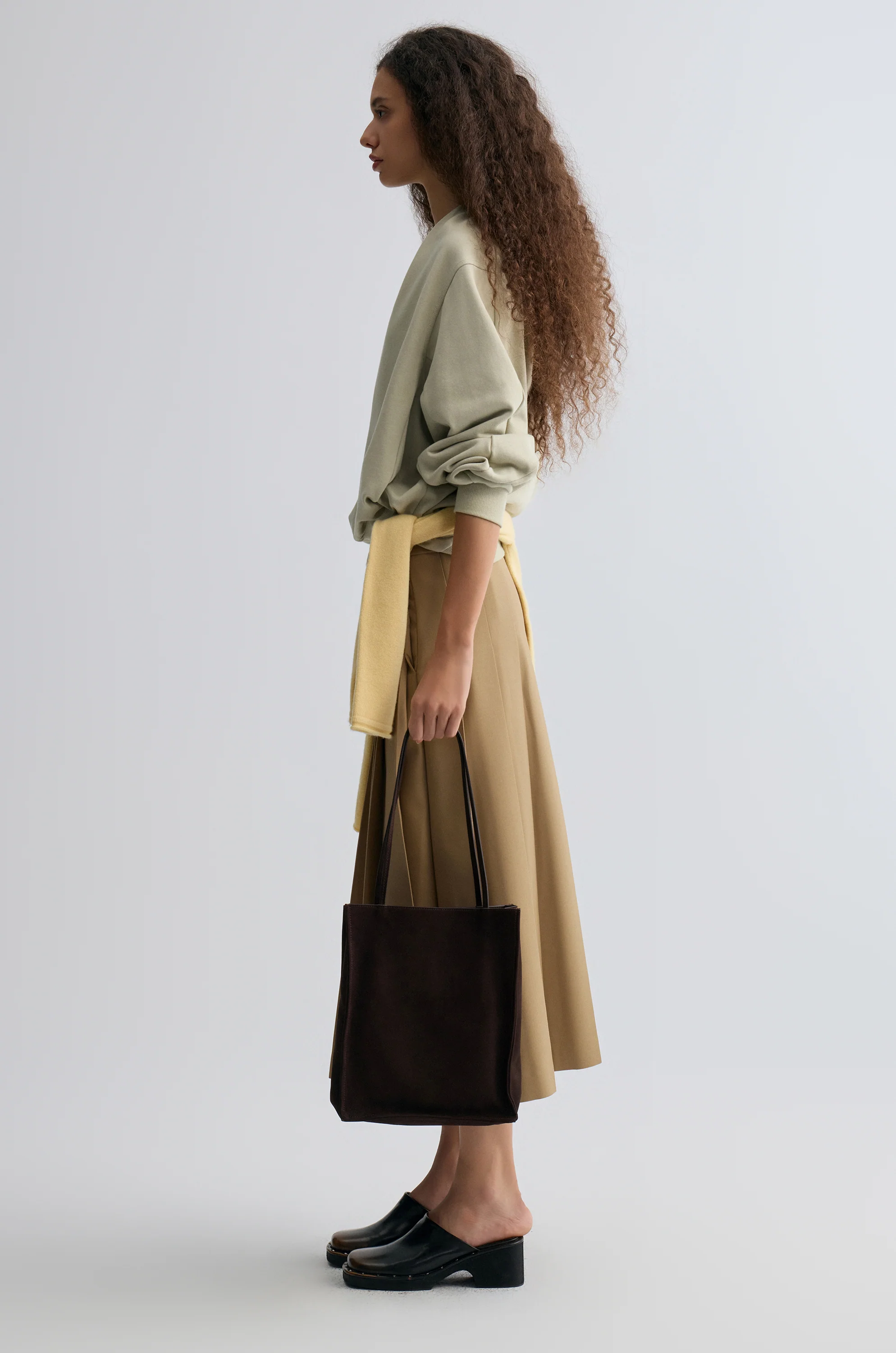 Cotton Panelled Sweater Stone Green - Image 4