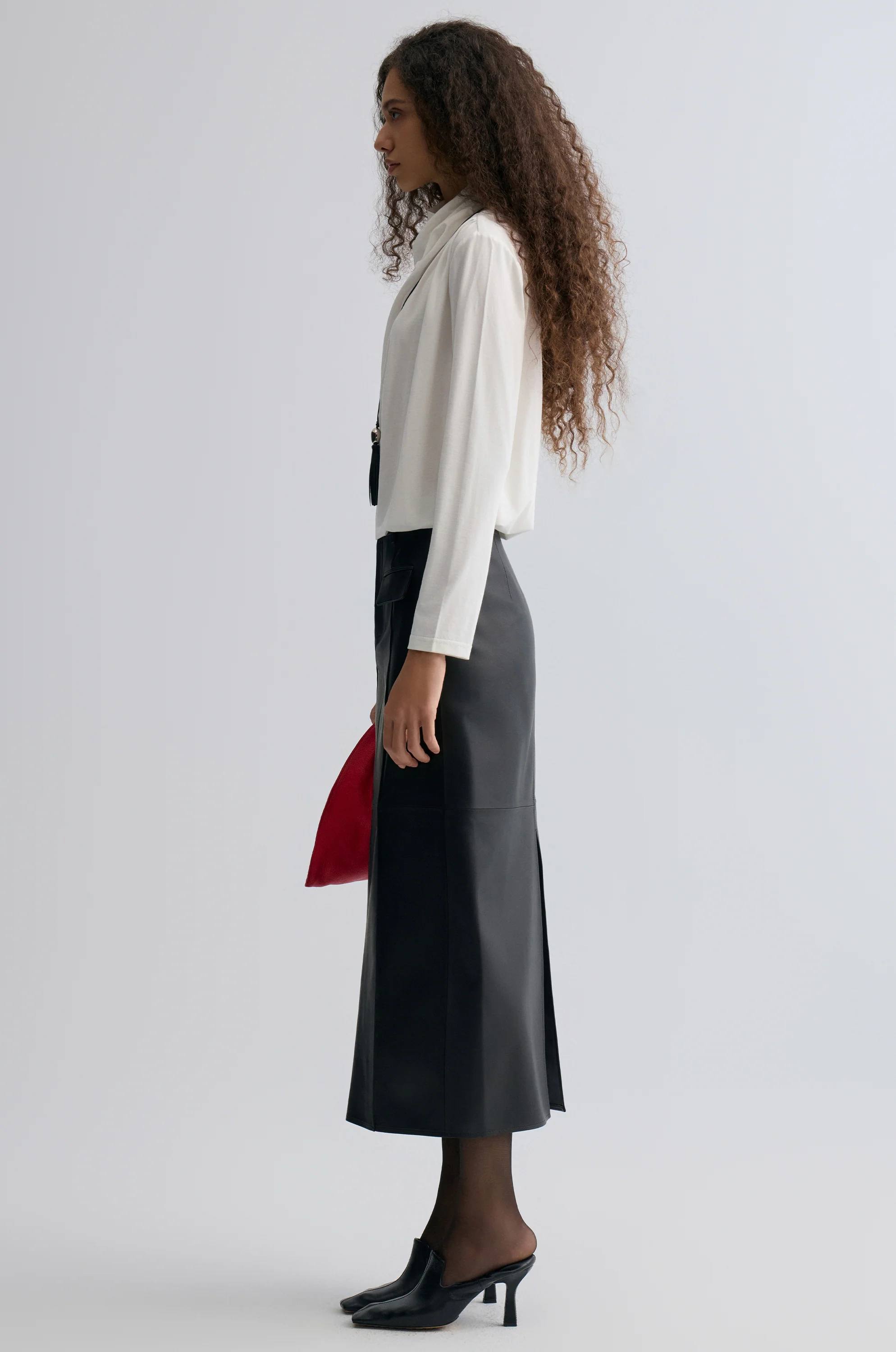 Cowl Jersey Top White - Image 4