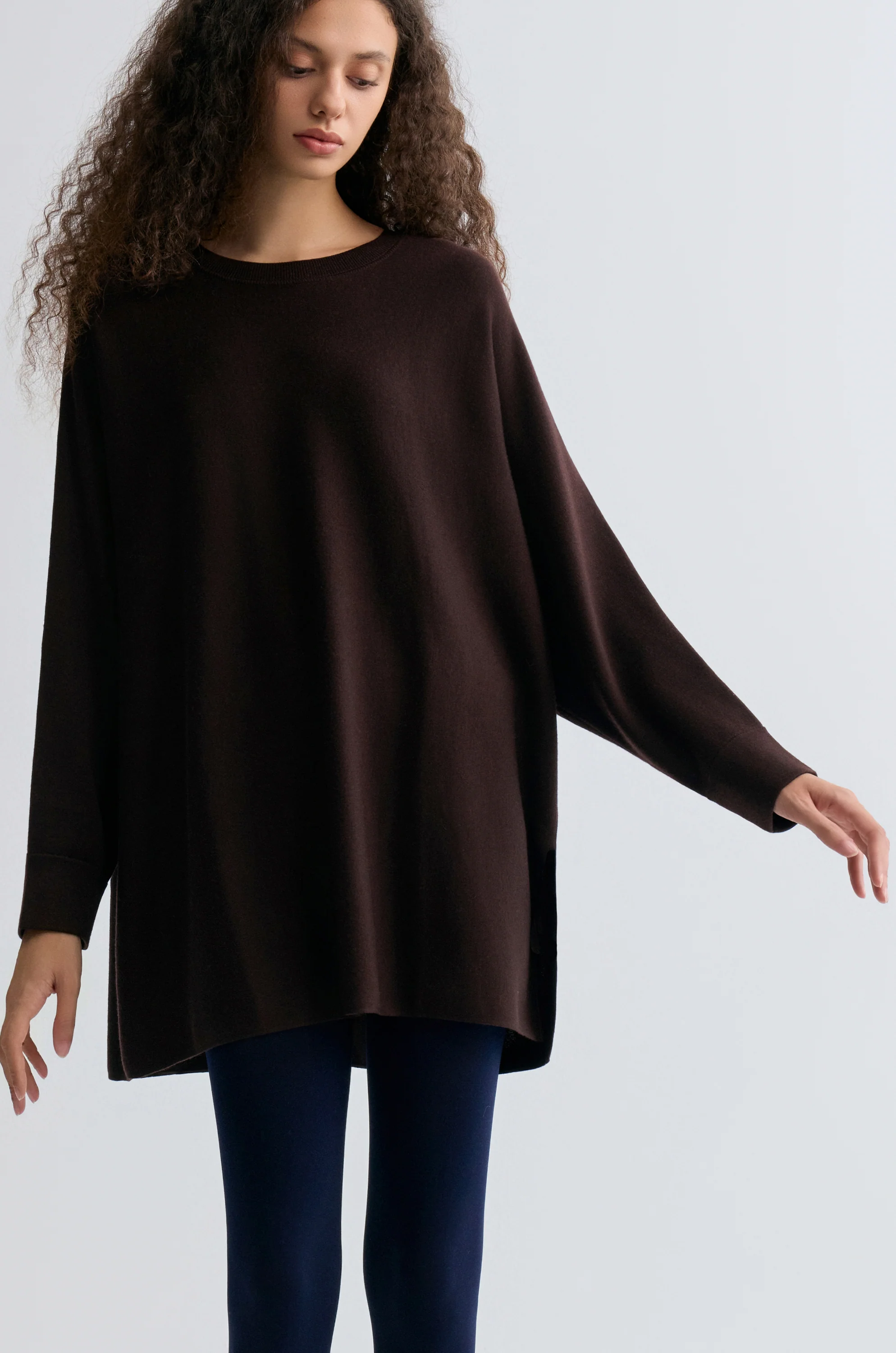 Cozy Merino Wool Sweater Chocolate - Image 3