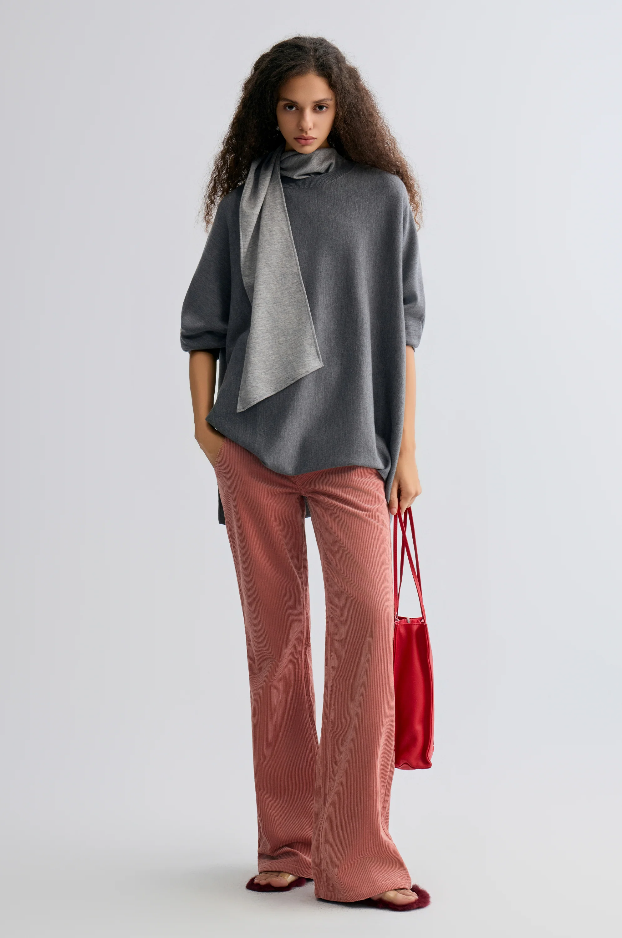 Cozy Merino Wool Sweater Grey Melange - Image 3