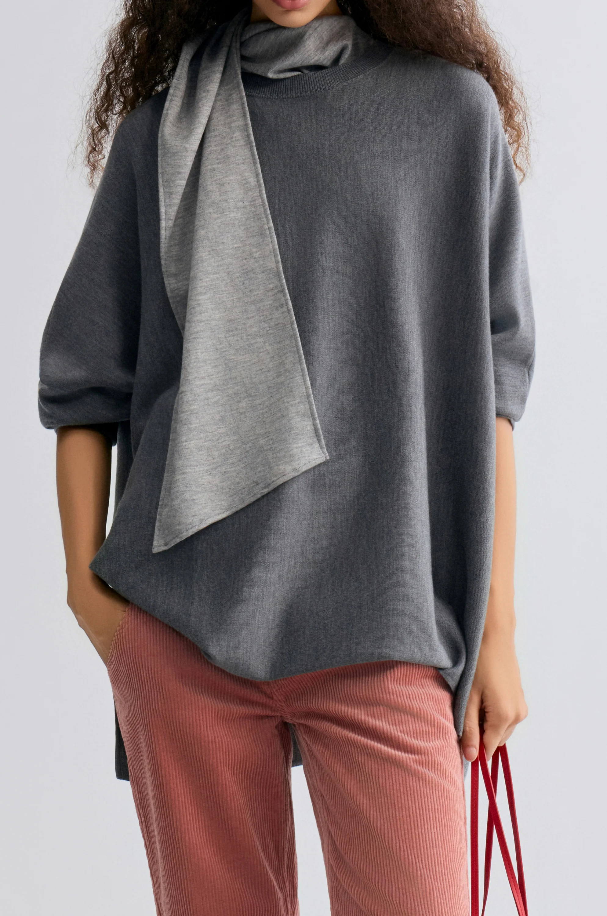 Cozy Merino Wool Sweater Grey Melange - Image 5