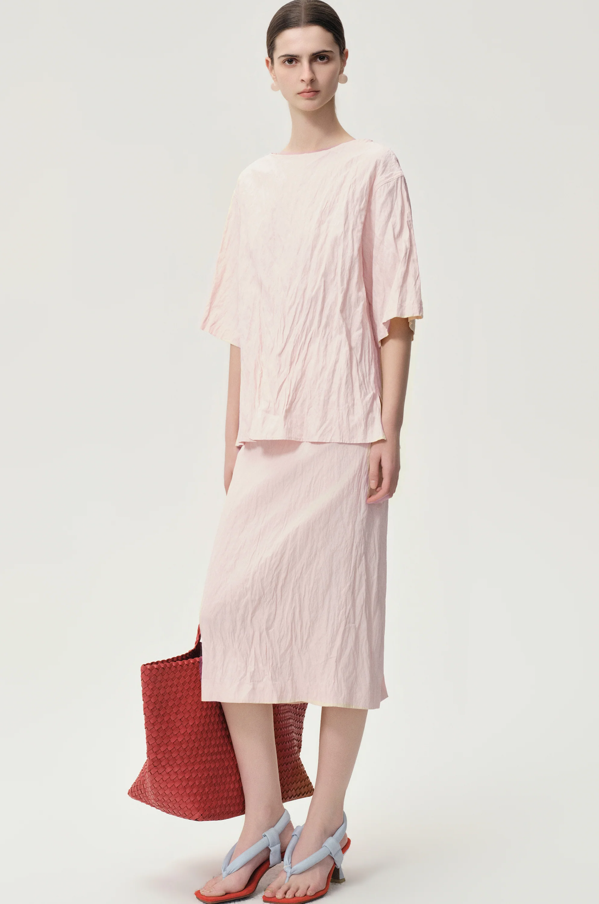 Crinkled Gauze Top Peach - Image 5