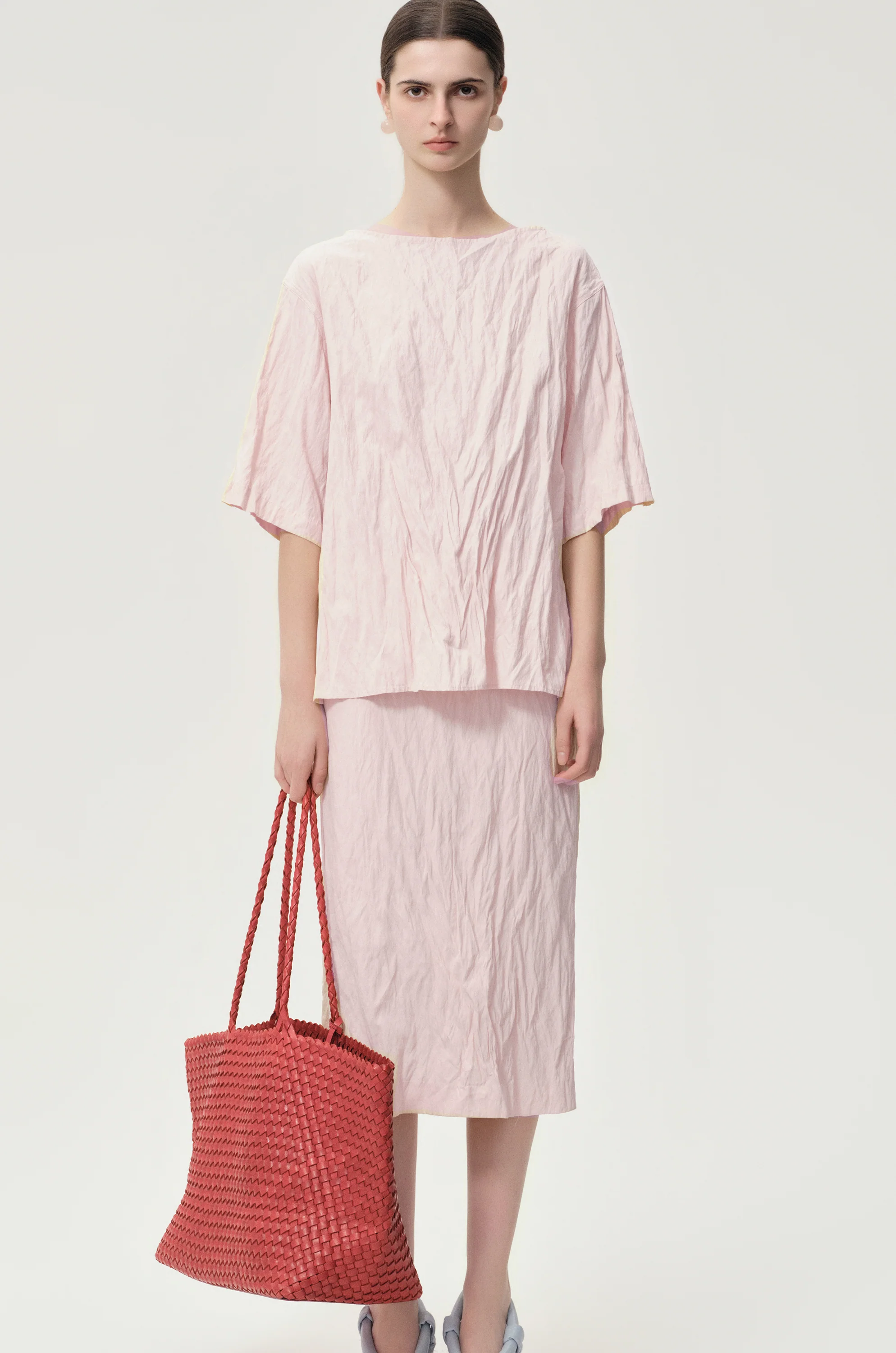 Crinkled Gauze Top Peach - Image 8