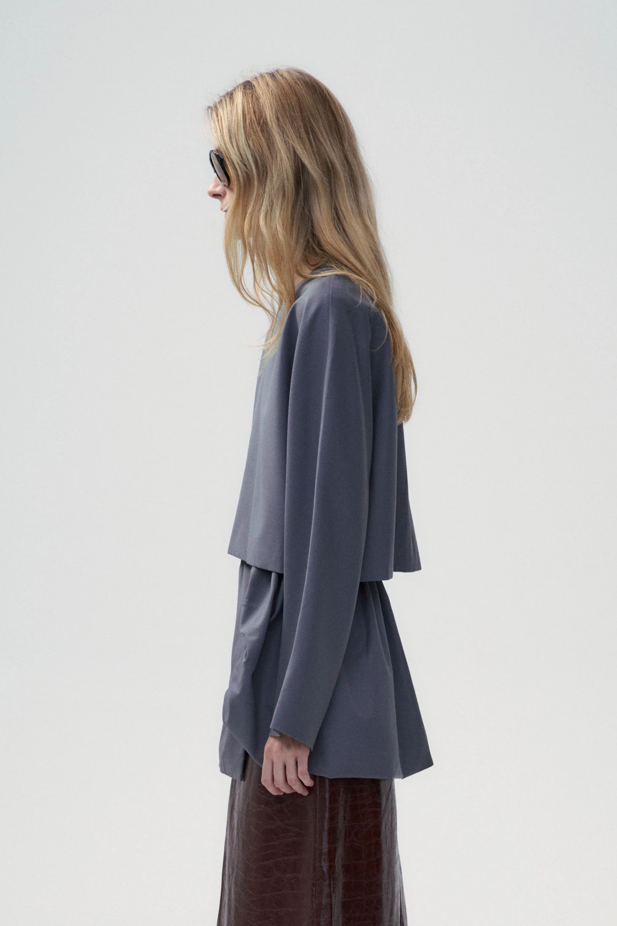 Callie Wool Blend Crop Drop Sleeve Top - Image 4